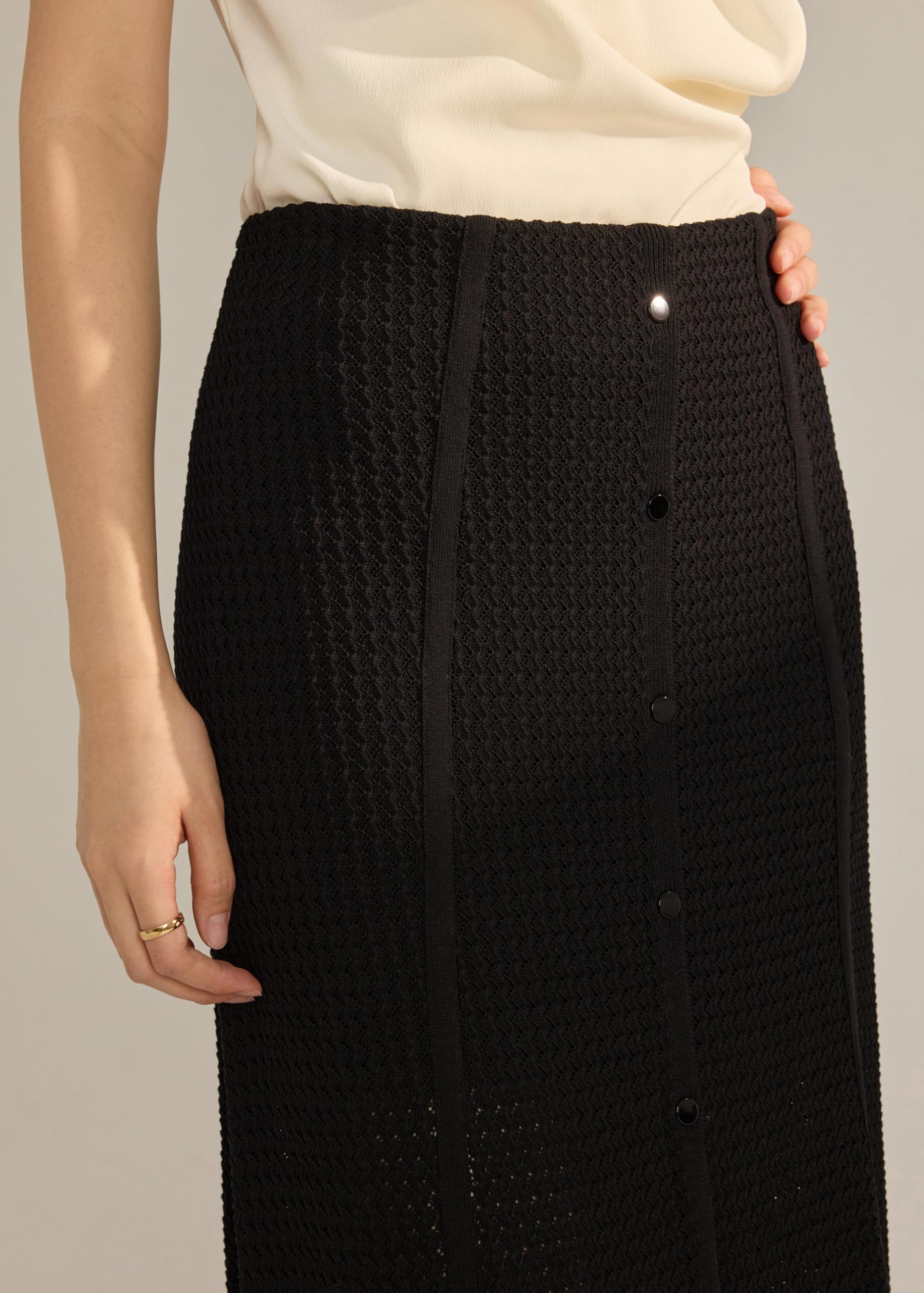 Nisa Waffle Knit A-Line Skirt - Image 5