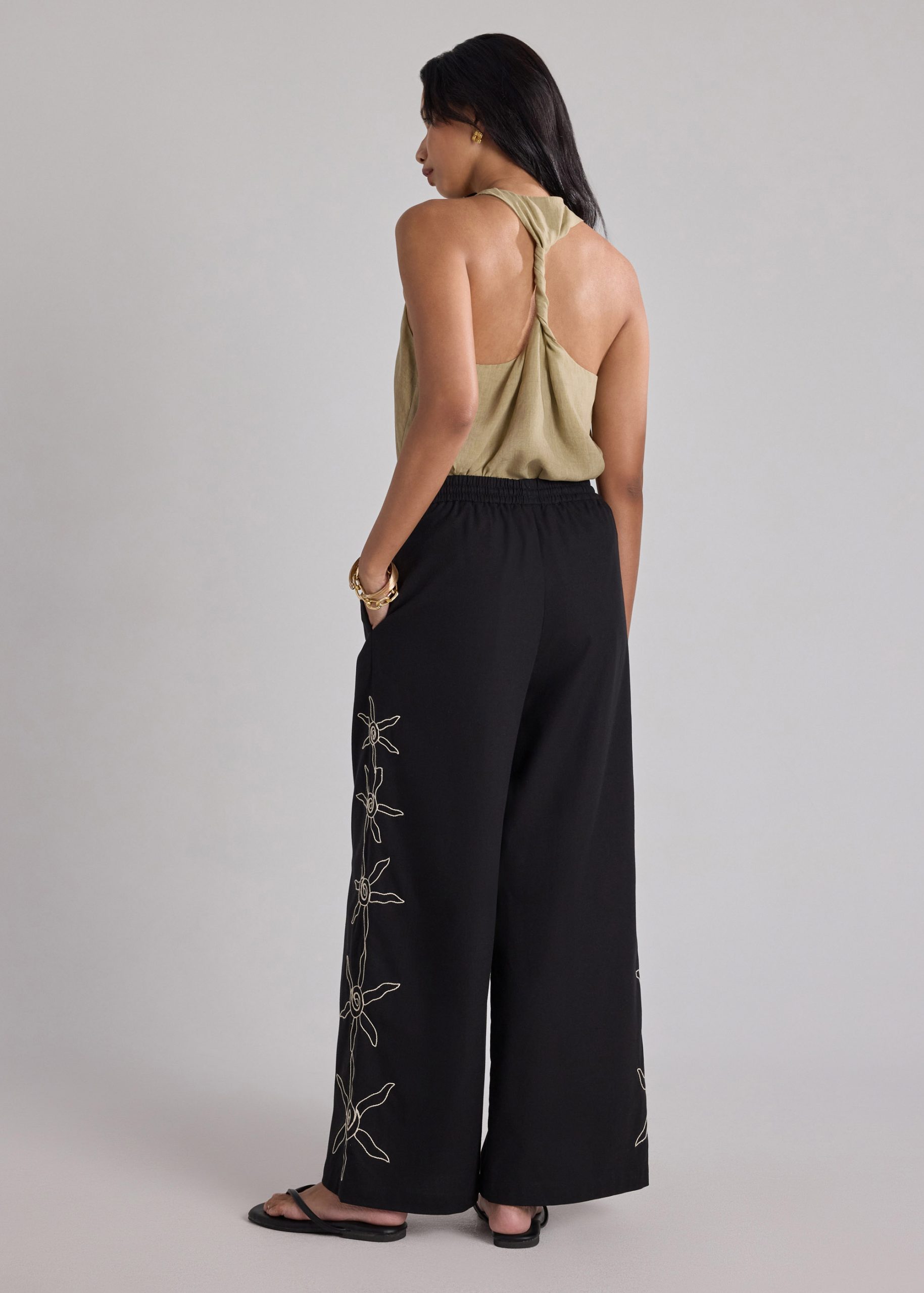 Drawstring Pants in Coastal Charm Embroidery - Image 7