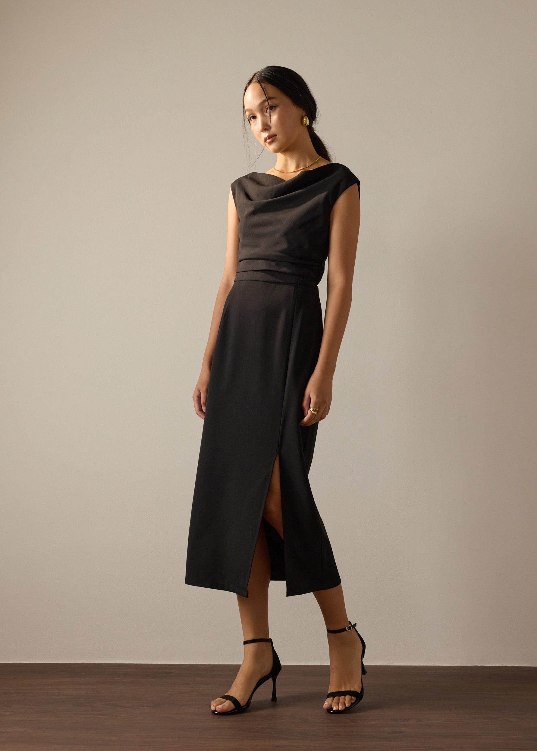 Elaine Multi-way Melange Column Midaxi Dress - Image 2