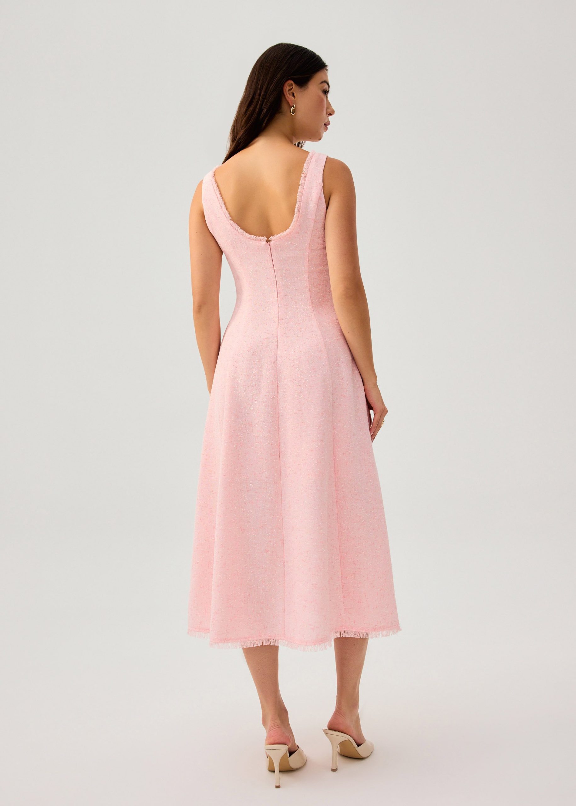 Nina Tweed Scoop Neck Fit & Flare Midaxi Dress - Image 14