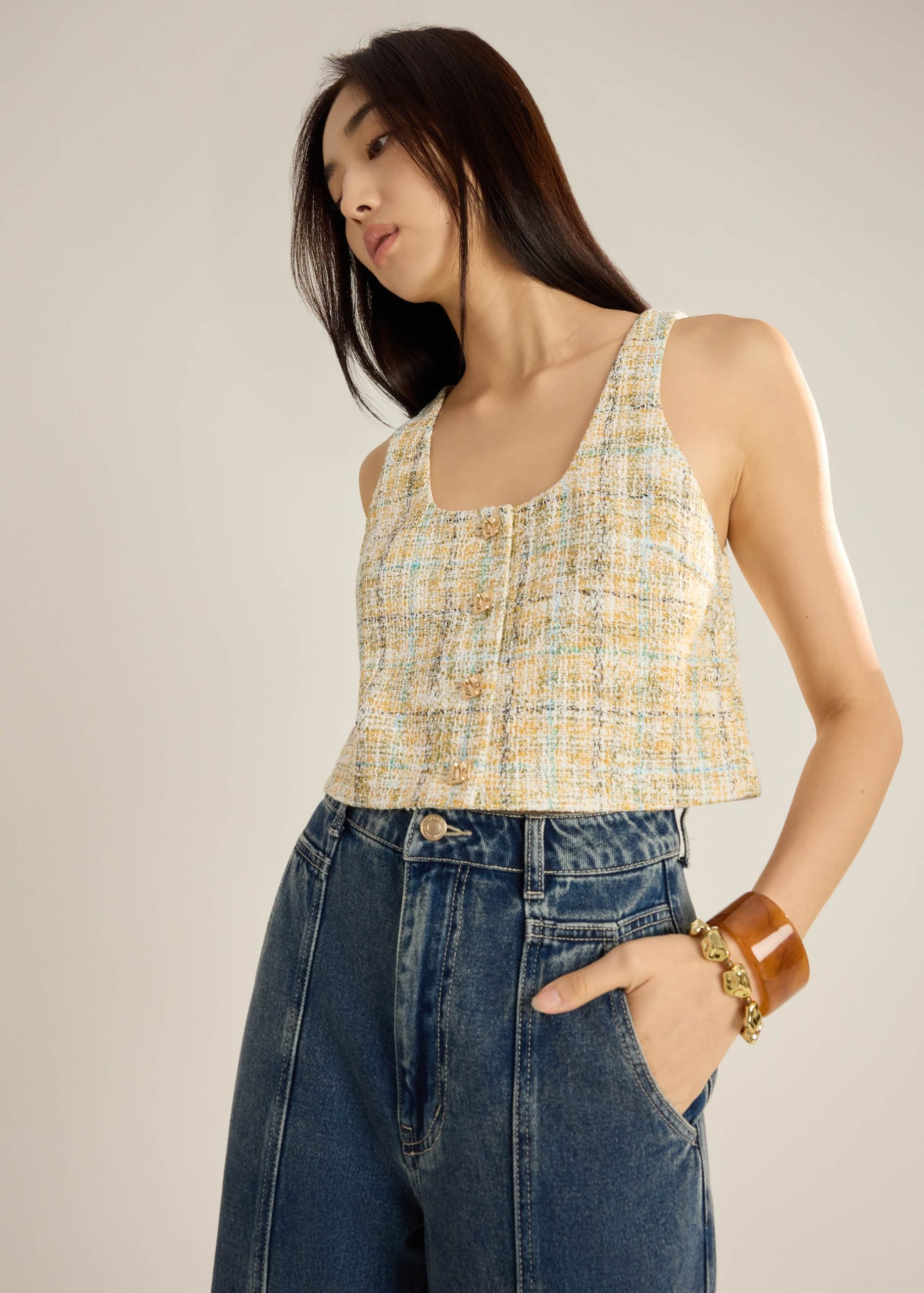 Tweed Boxy Shell Top - Image 5