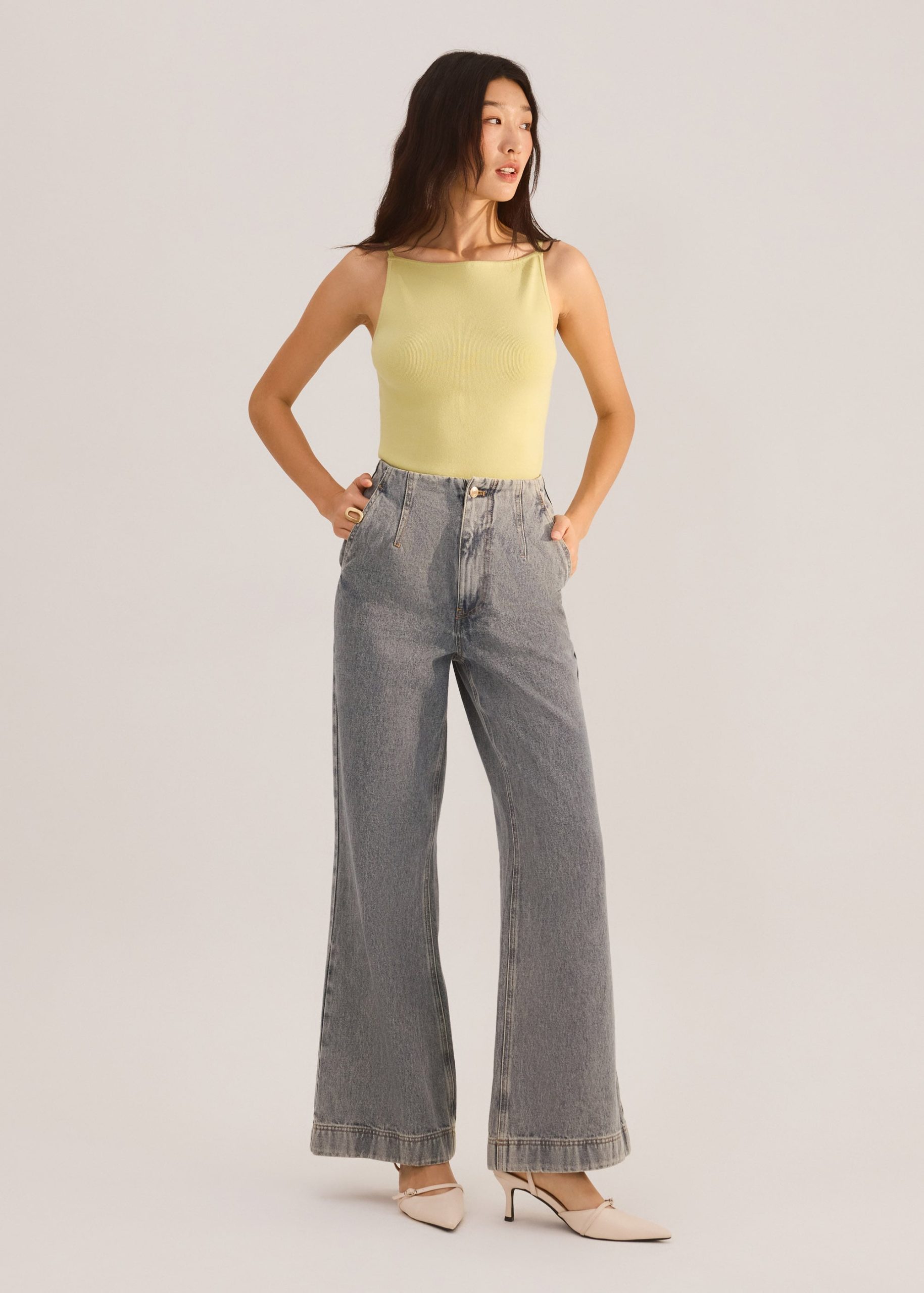 Adele Striped Lyocell Boat Neck Fitted Top - Image 8