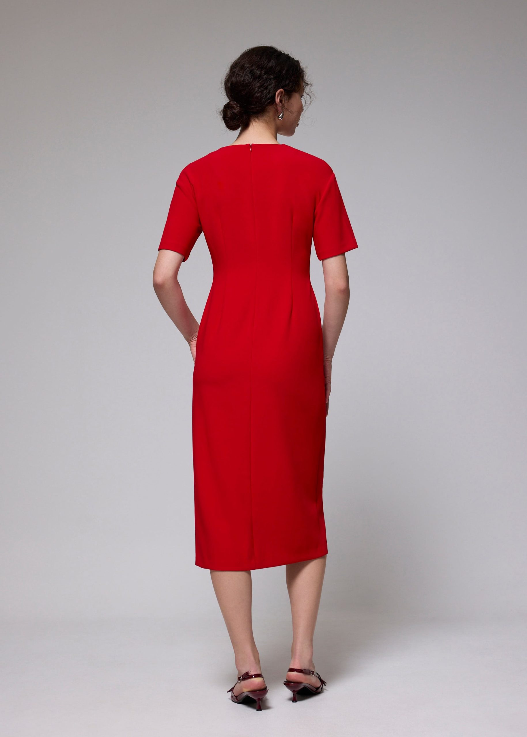 Round Neck Column Midaxi Dress - Image 10