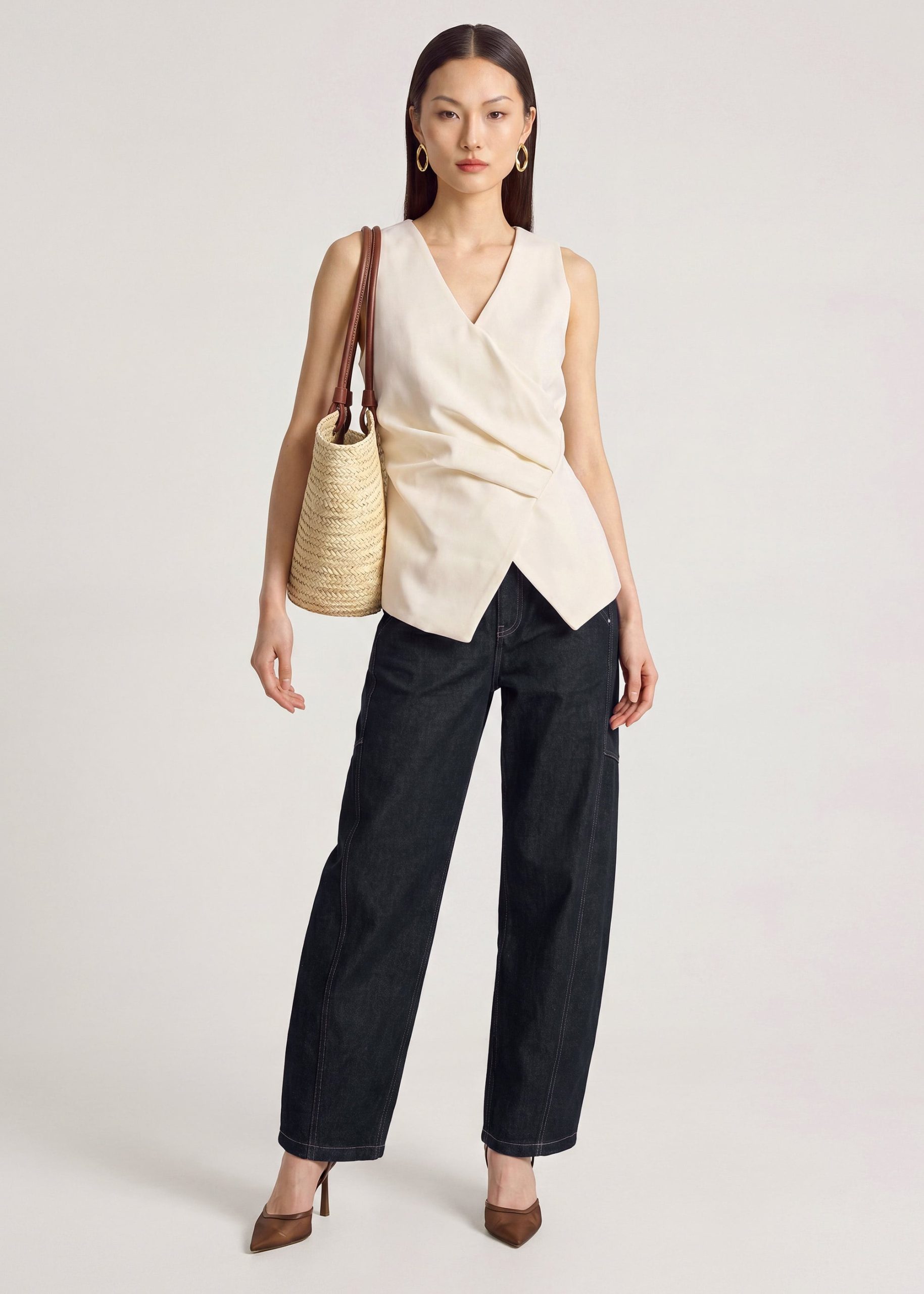 Crepe Draped Pleat Top - Image 9