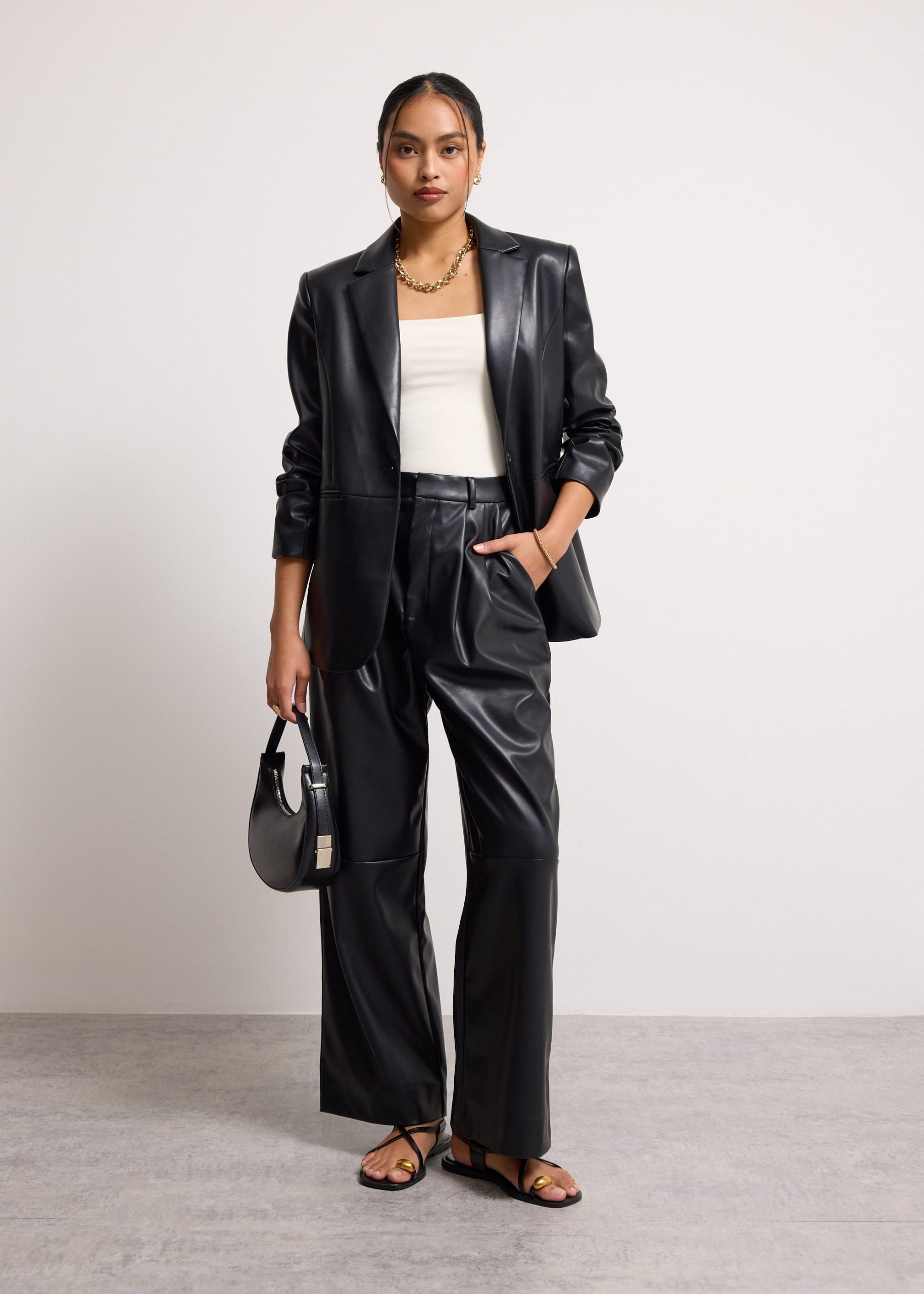 Martine Vegan Leather Straight Leg Pants - Image 9