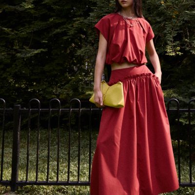 Poplin Balloon Crop Top