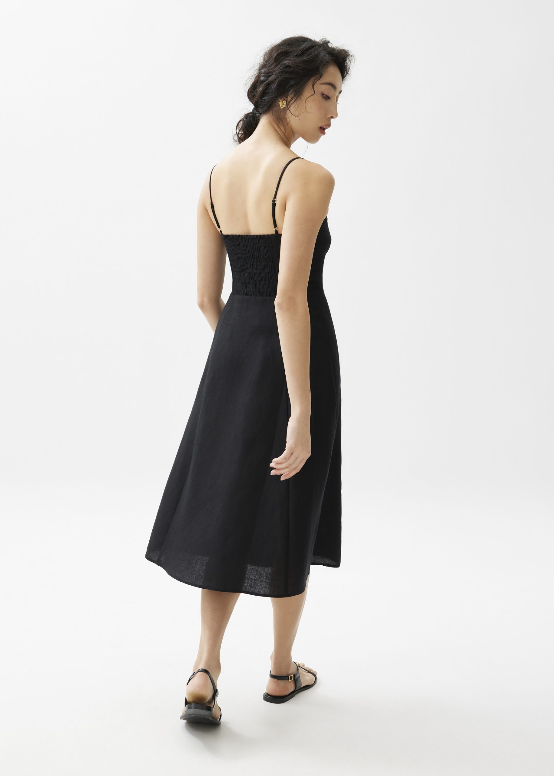 Emi Linen Fit & Flare Midi Dress - Image 5