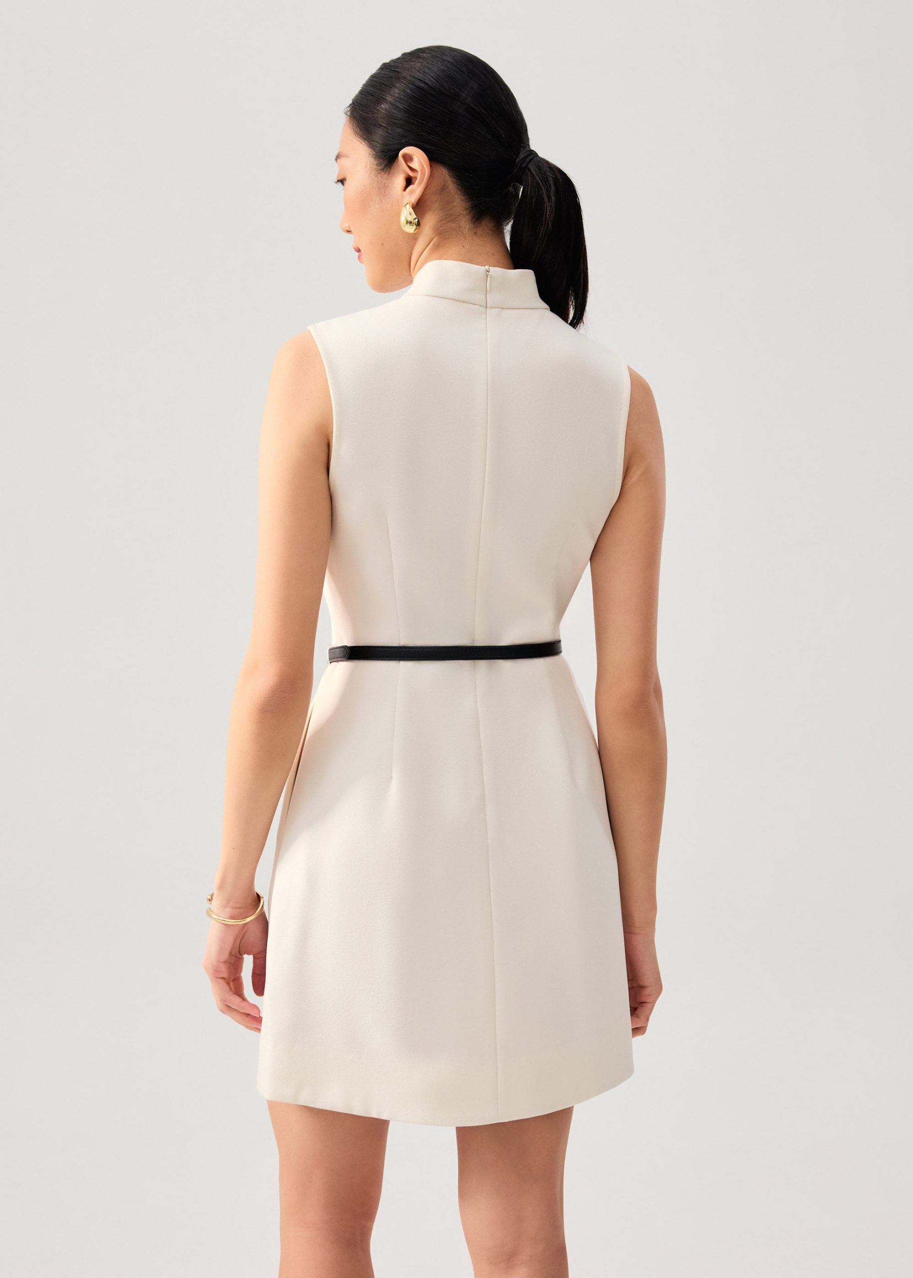 Suyin Belted Mandarin Collar Mini Dress - Image 19