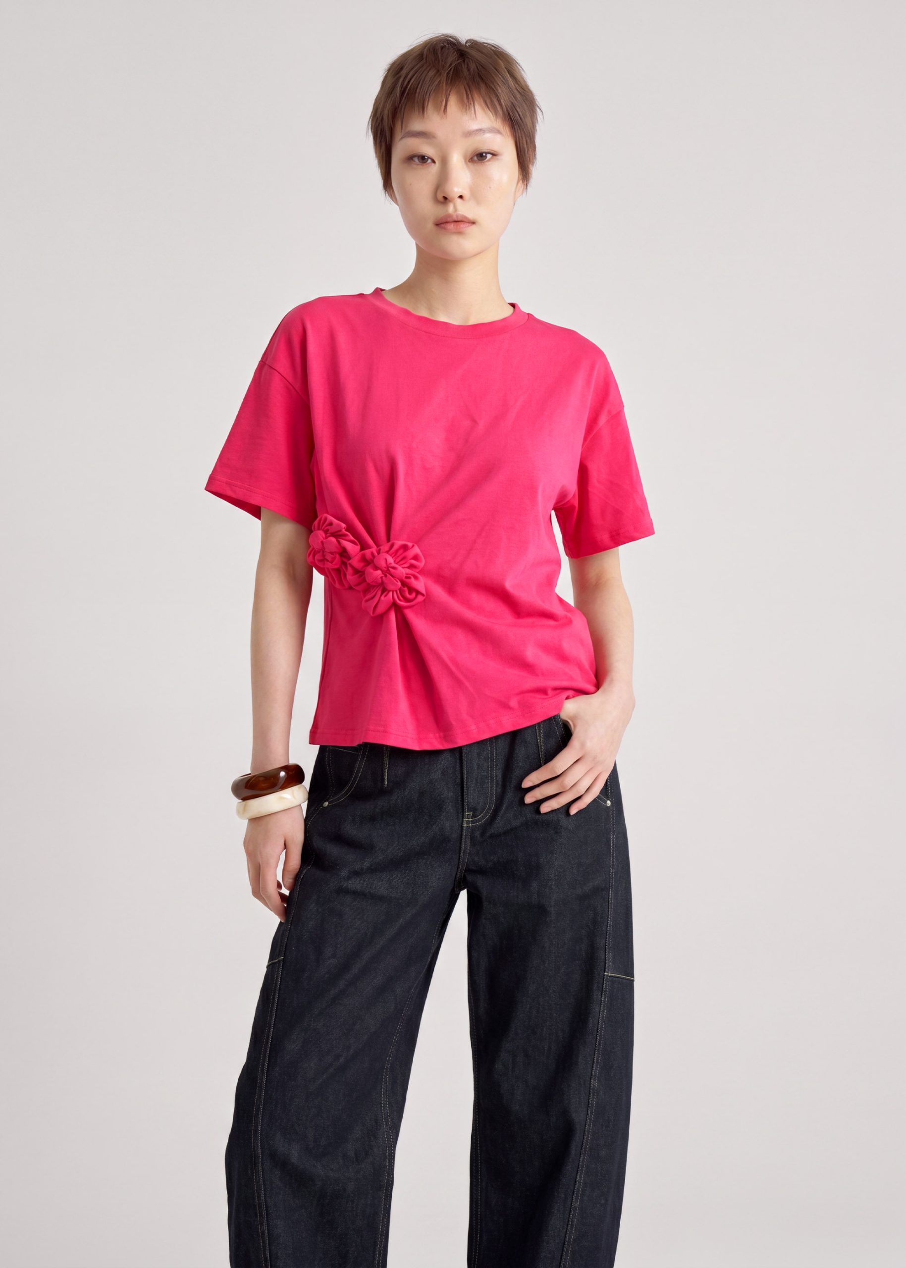 Cotton Rosette Tee - Image 8