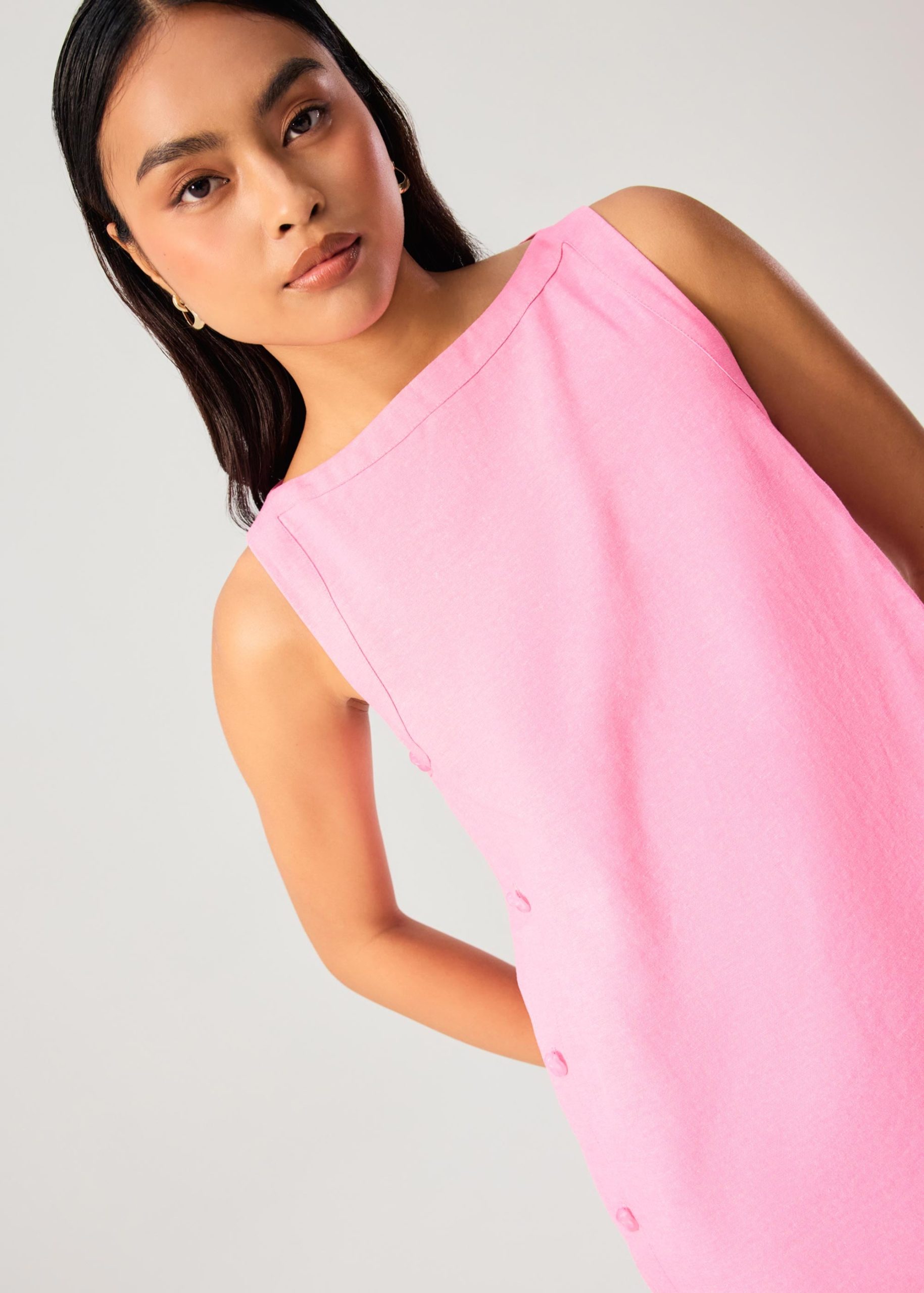 Cotton Boat Neck Shift Mini Dress - Image 5