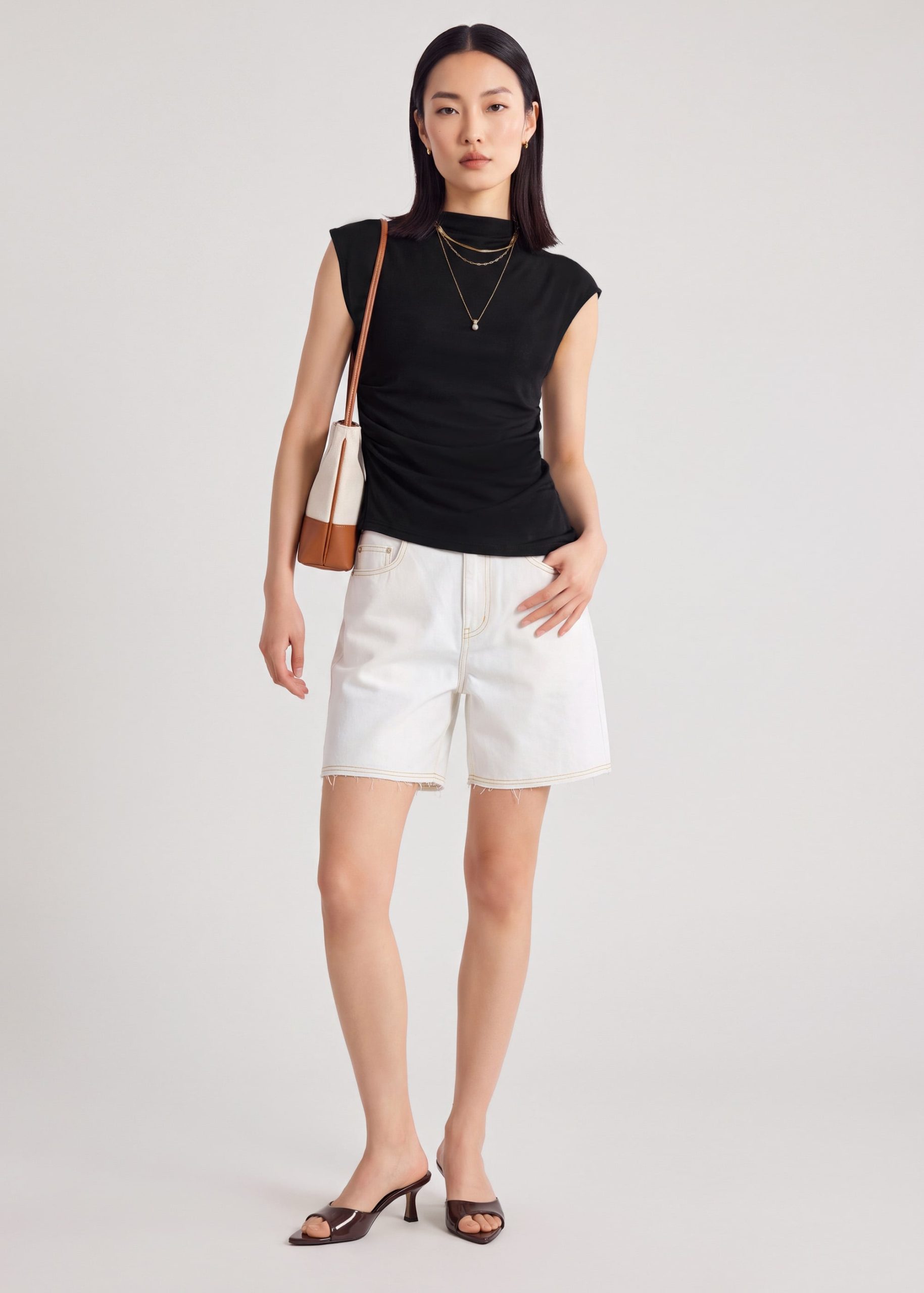 Neoprene Mock Neck Top - Image 2