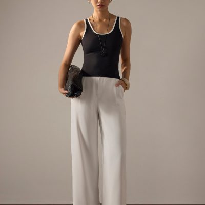 BraFree by LB Multi-way Contrast Piping Jersey Fitted Top