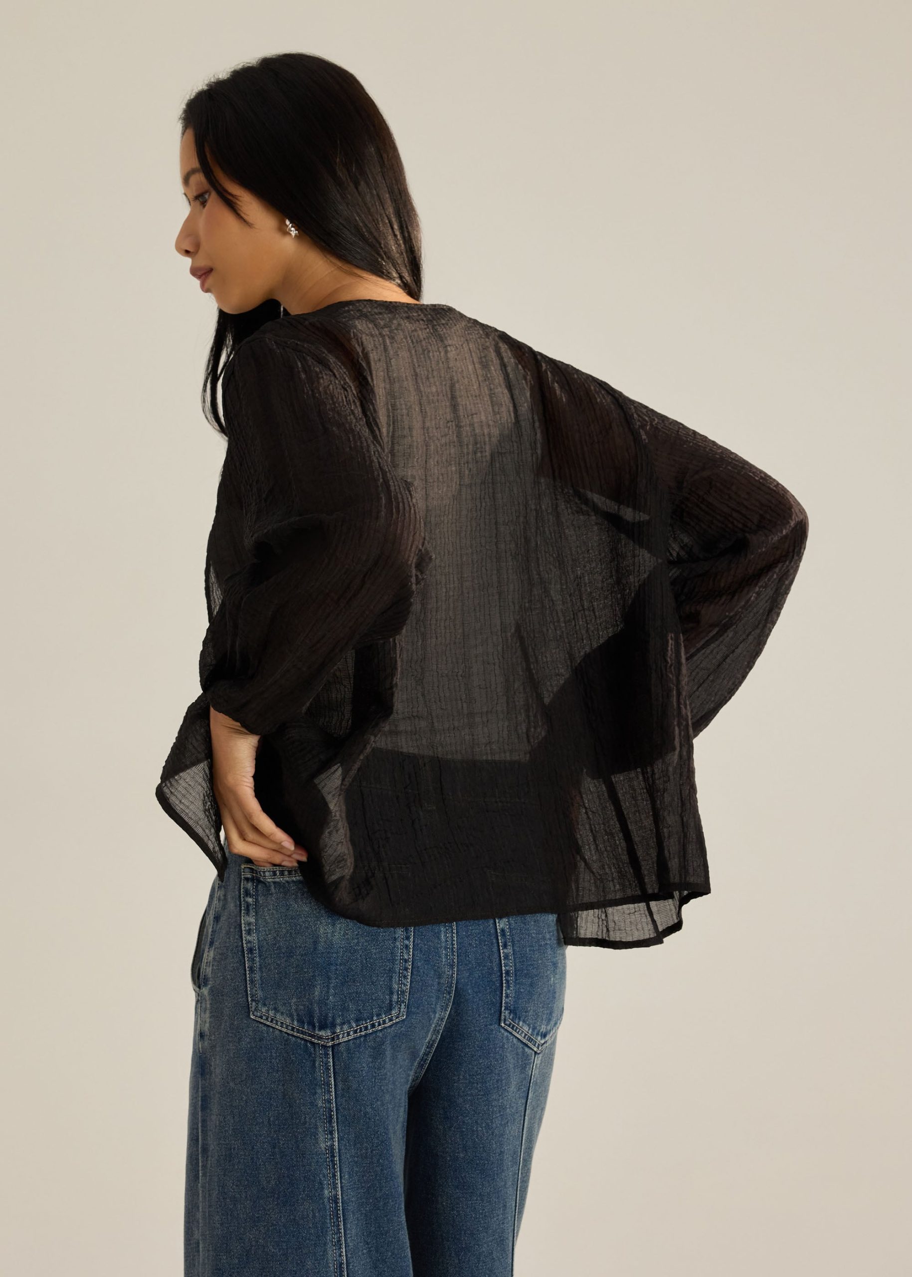 Viv RuchedReady® Sheer Textured Cardigan - Image 6