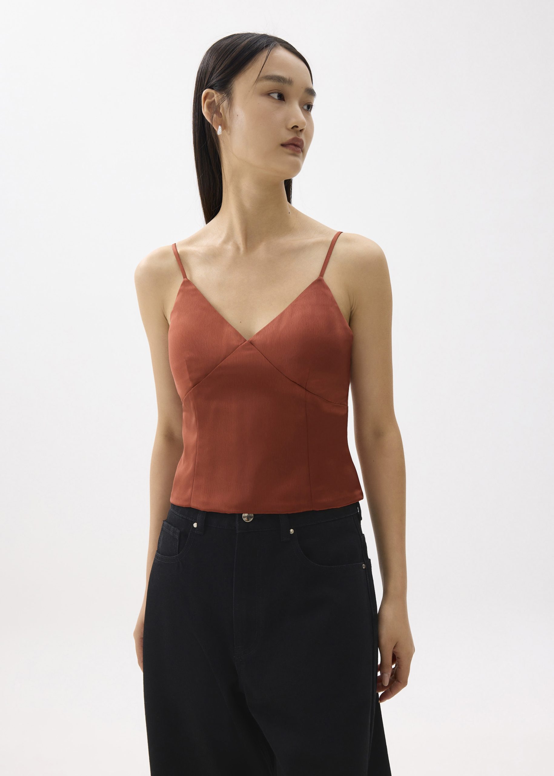 BraFree by LB Satin V-neck Camisole Top - Image 15