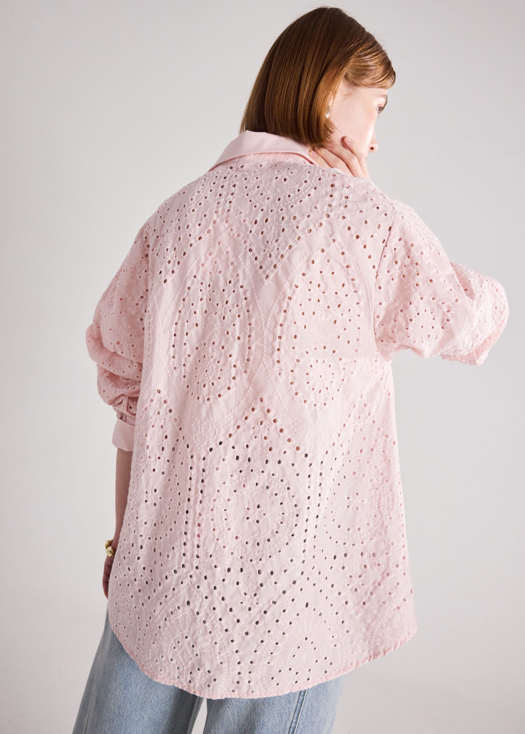 RuchedReady® Relaxed Collared Shirt in Soft Breeze Broderie - Image 28