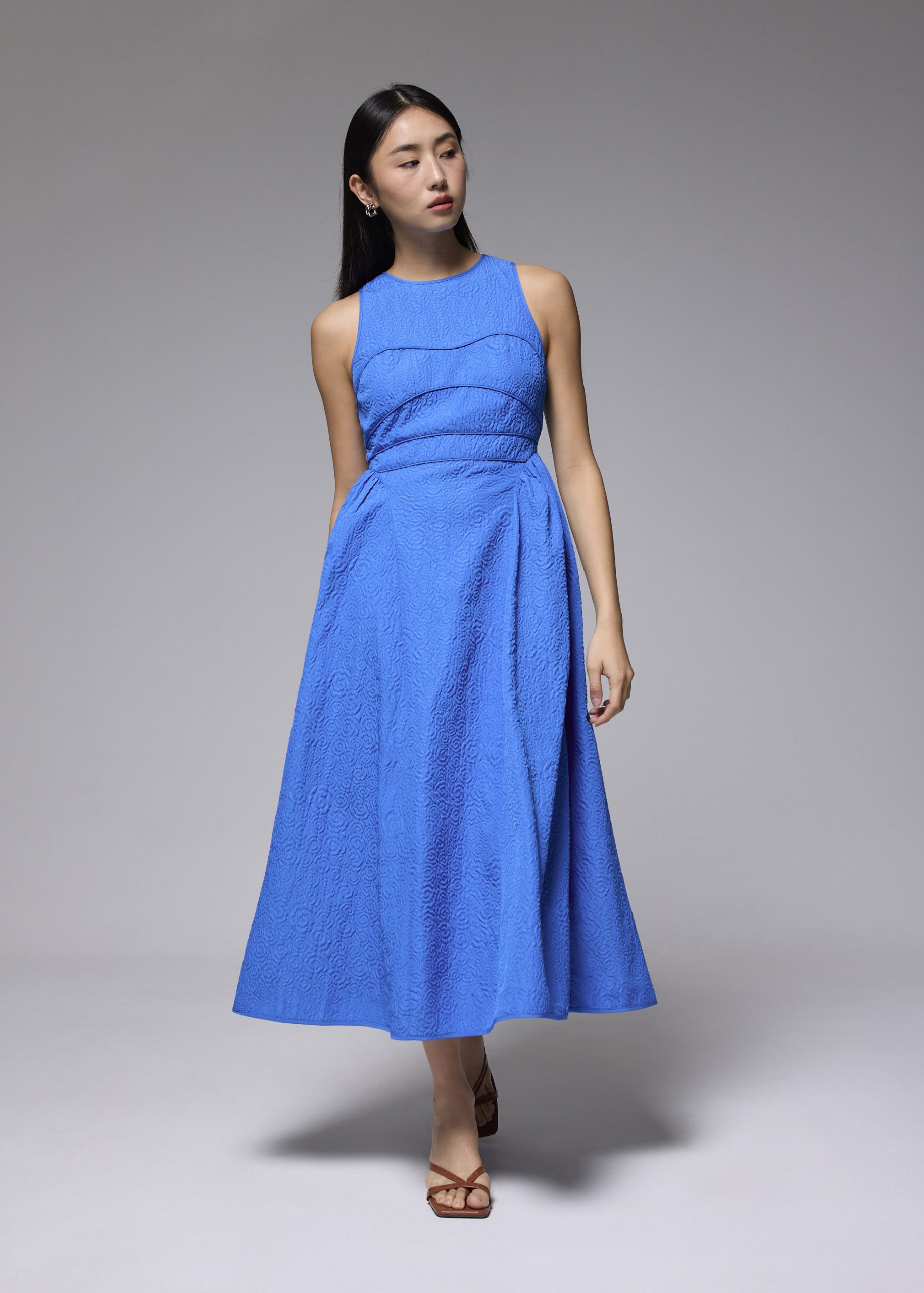 Jacquard Fit & Flare Midaxi Dress - Image 11