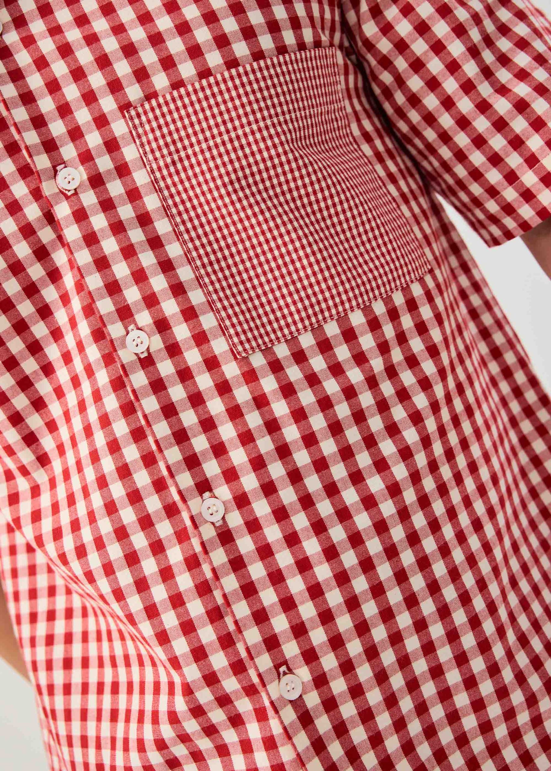 Unisex Relaxed Gingham Cotton Button Down Shirt - Image 4