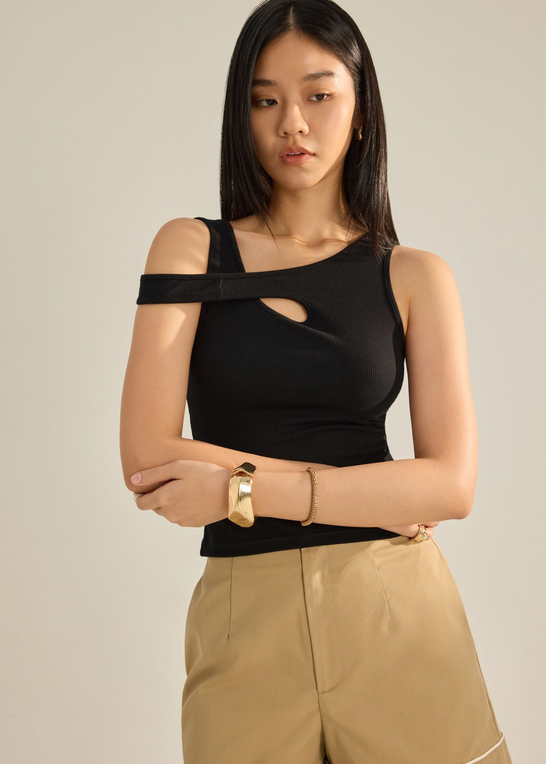 Jersey Asymmetric Cut Out Tank - Image 3