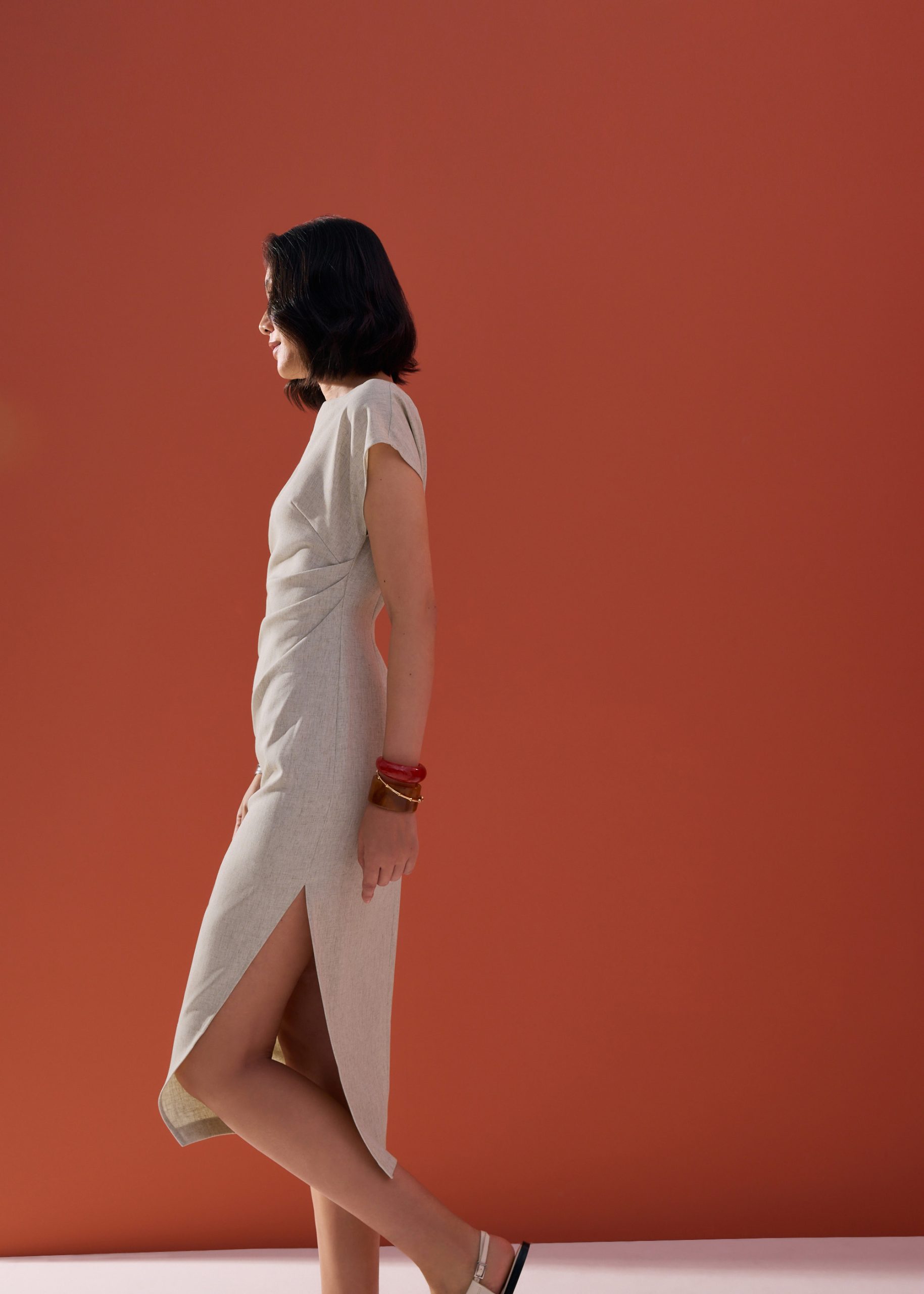 Hansa Boat Neck Column Drape Midaxi Dress - Image 12