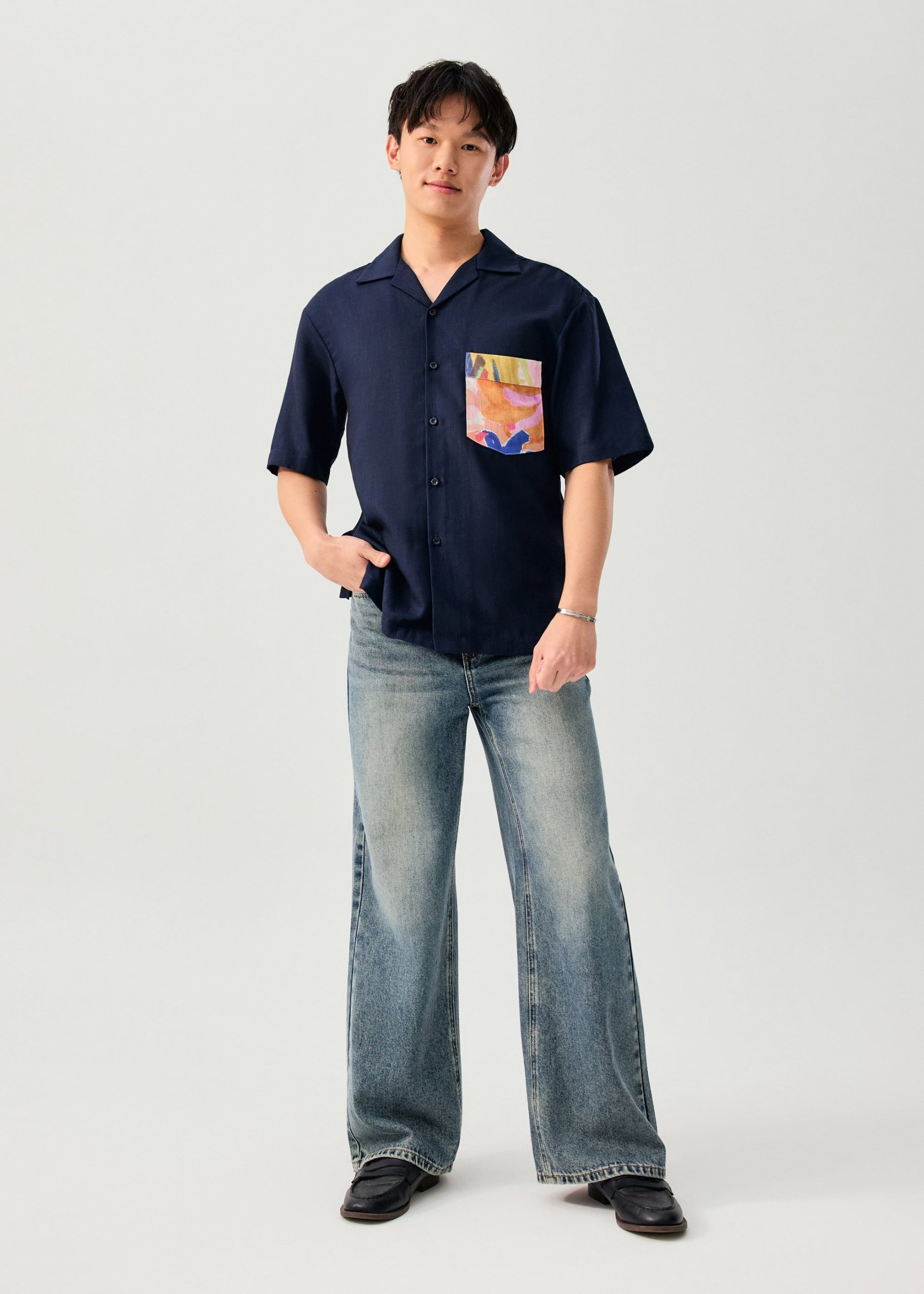Unisex Bowling Shirt in Vivid Blooms - Image 4