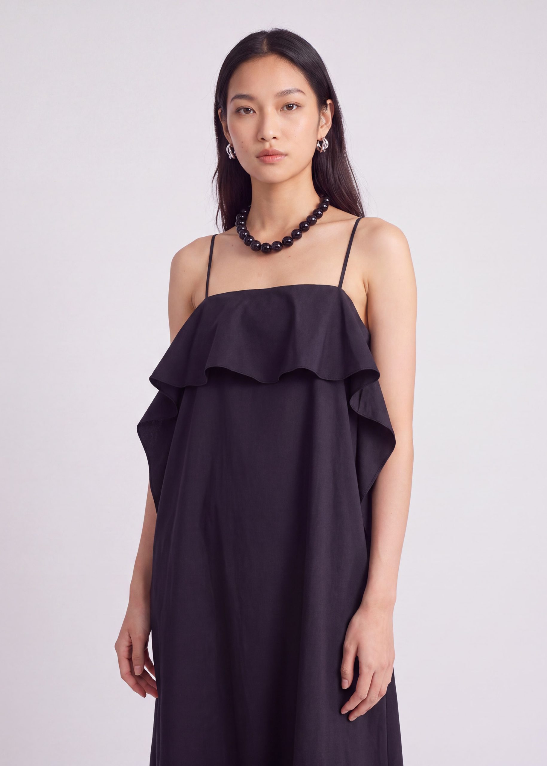 Ruffle Overlay Midi Dress - Image 3