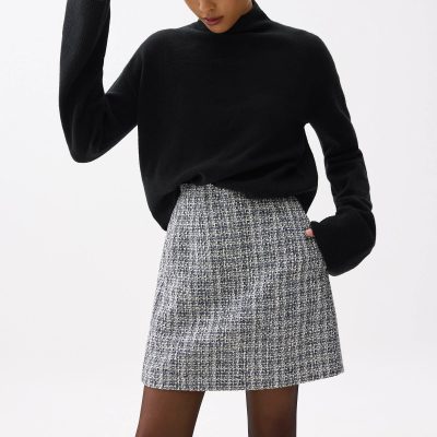 Kaori Elastic Tweed Mini Skirt