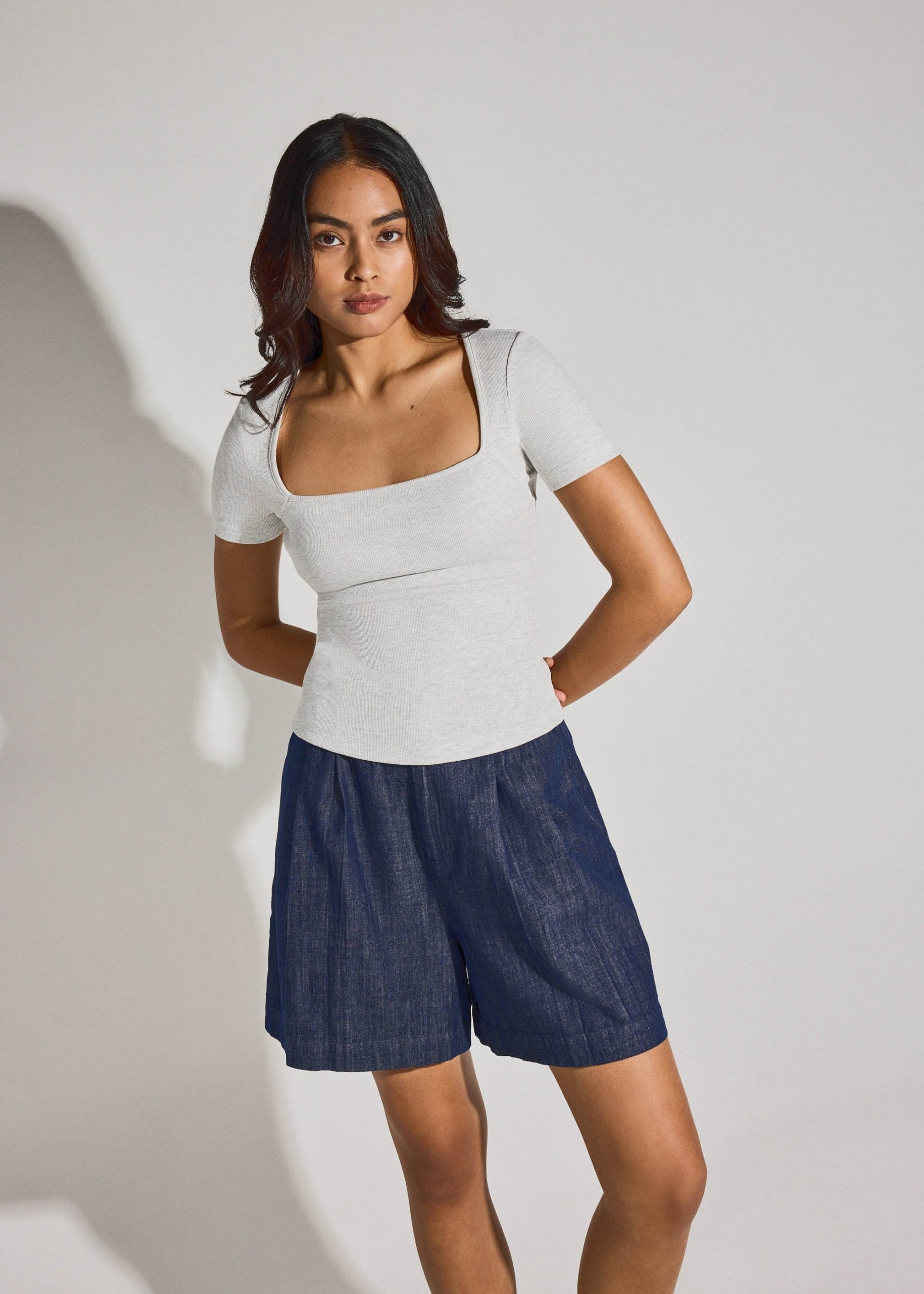 BraFree by LB Jada Square Neck Fitted Tee - Image 11