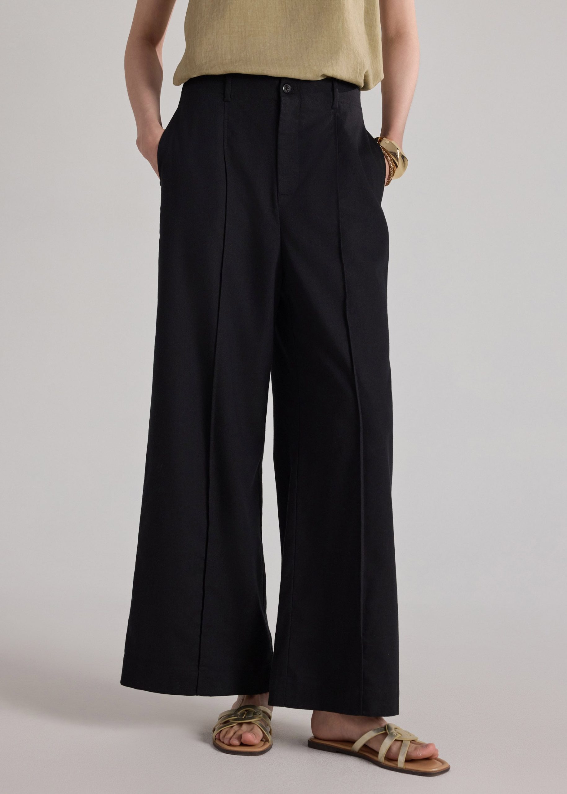 Pintuck Wide Leg Pants - Image 2