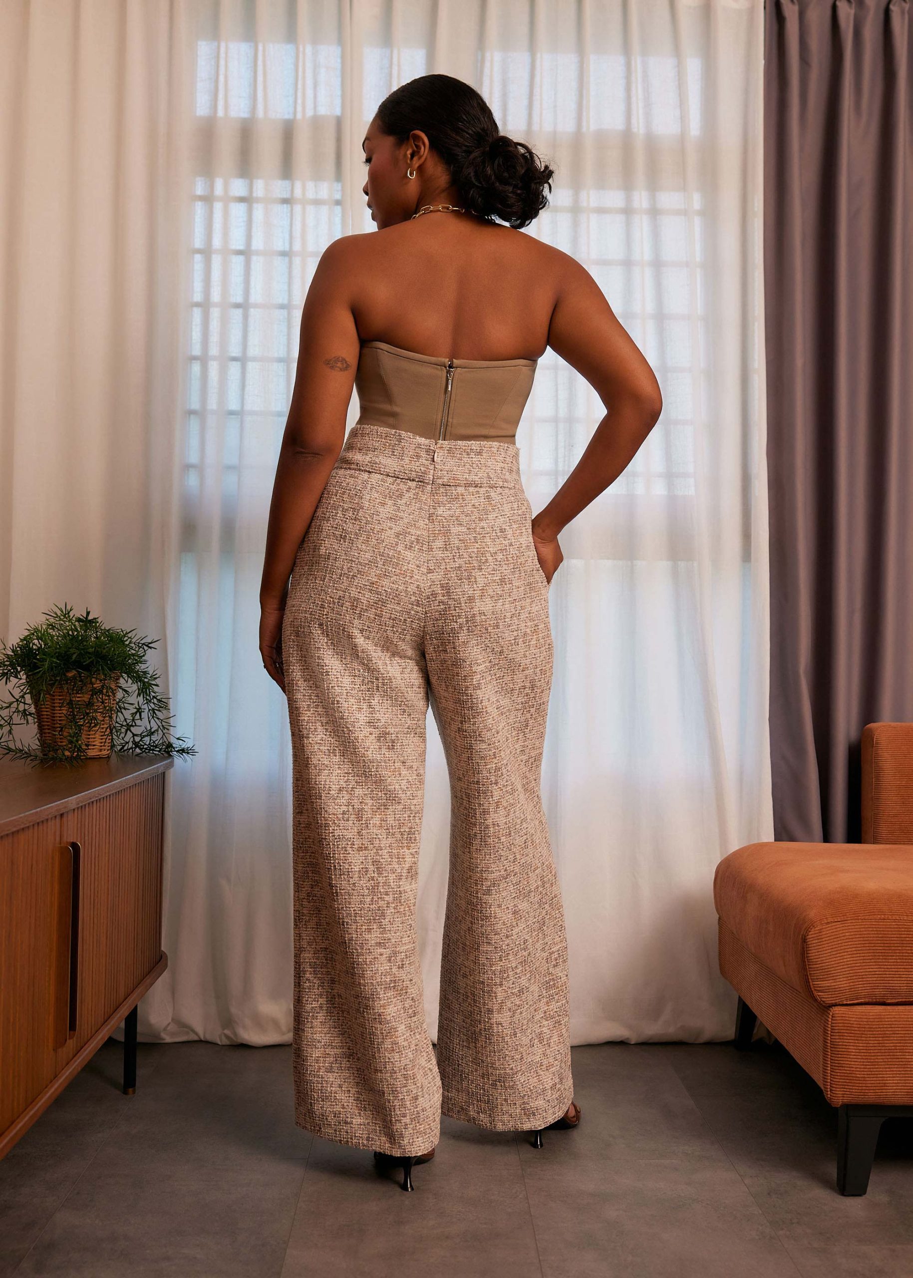 Leggy??Tweed High Waist Wide Leg Pants - Image 10