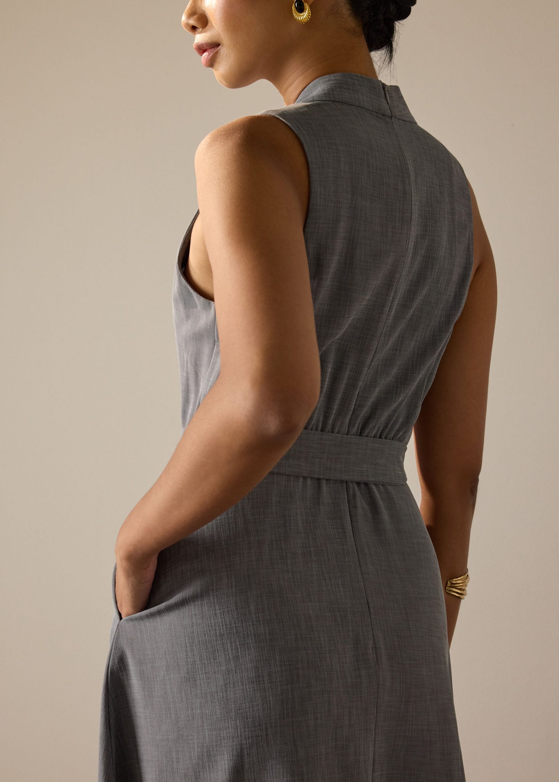 Margie Melange V-neck Fit & Flare Midaxi Dress - Image 4