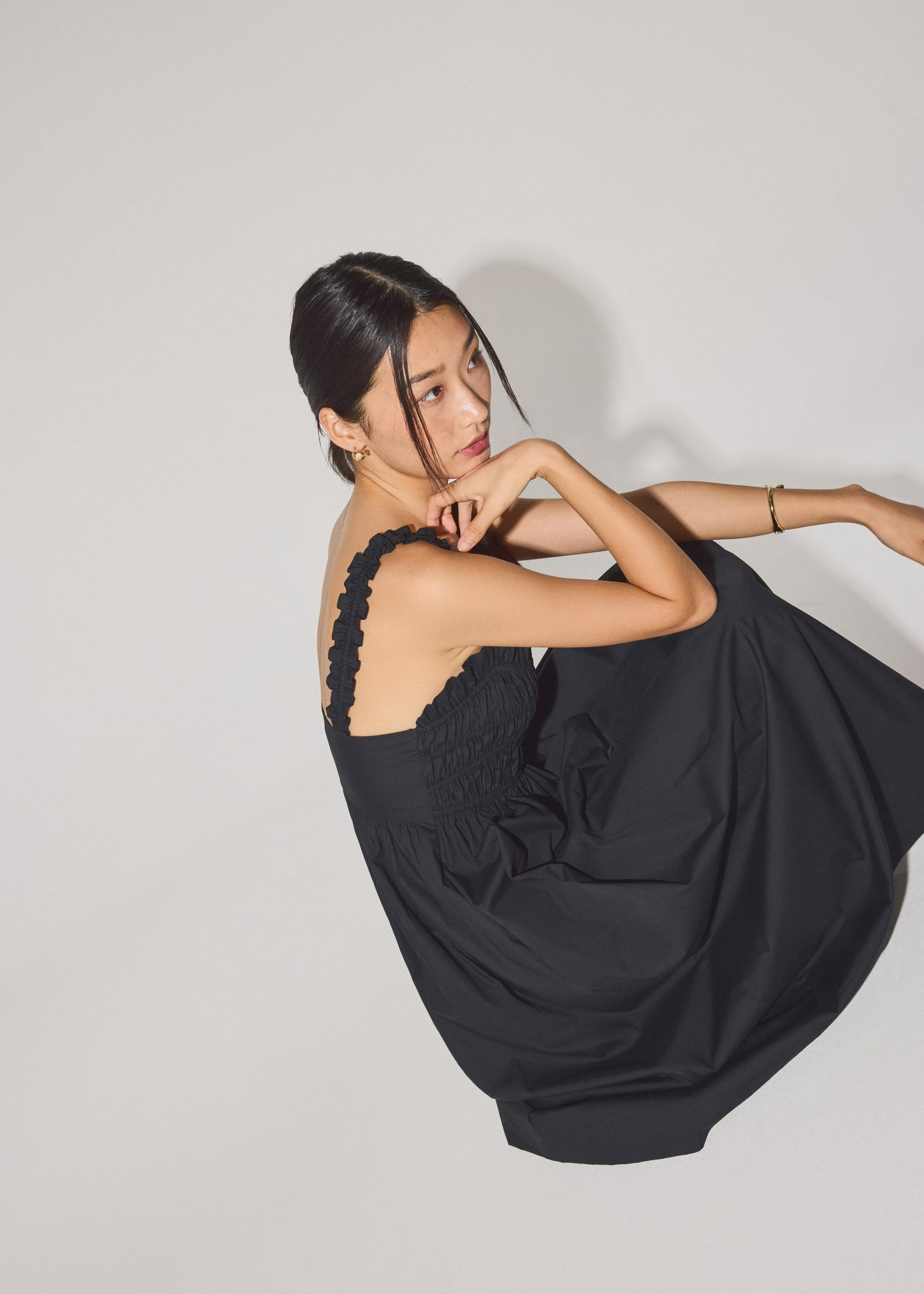 Cotton Ruched Sweetheart Fit & Flare Maxi Dress - Image 3