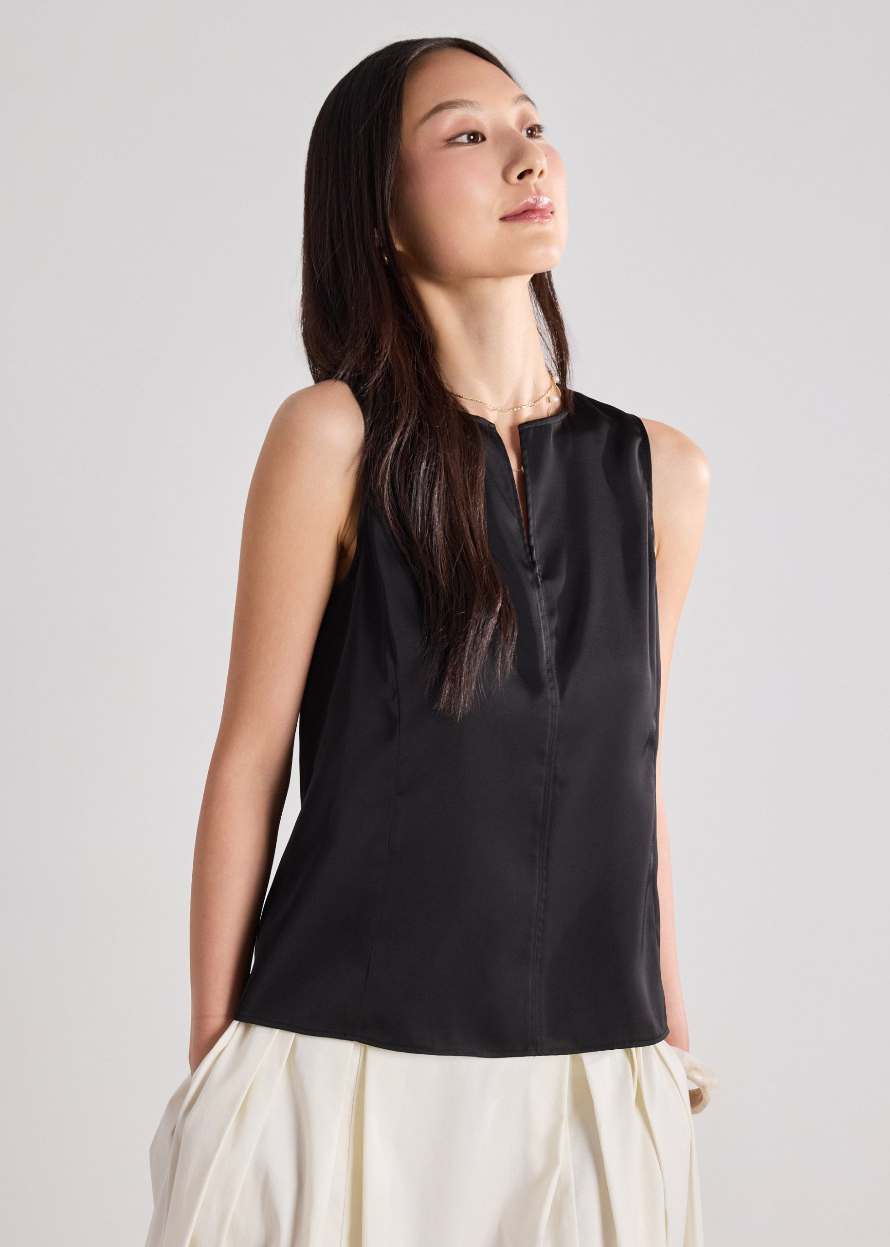Satin Notched Top - Image 2