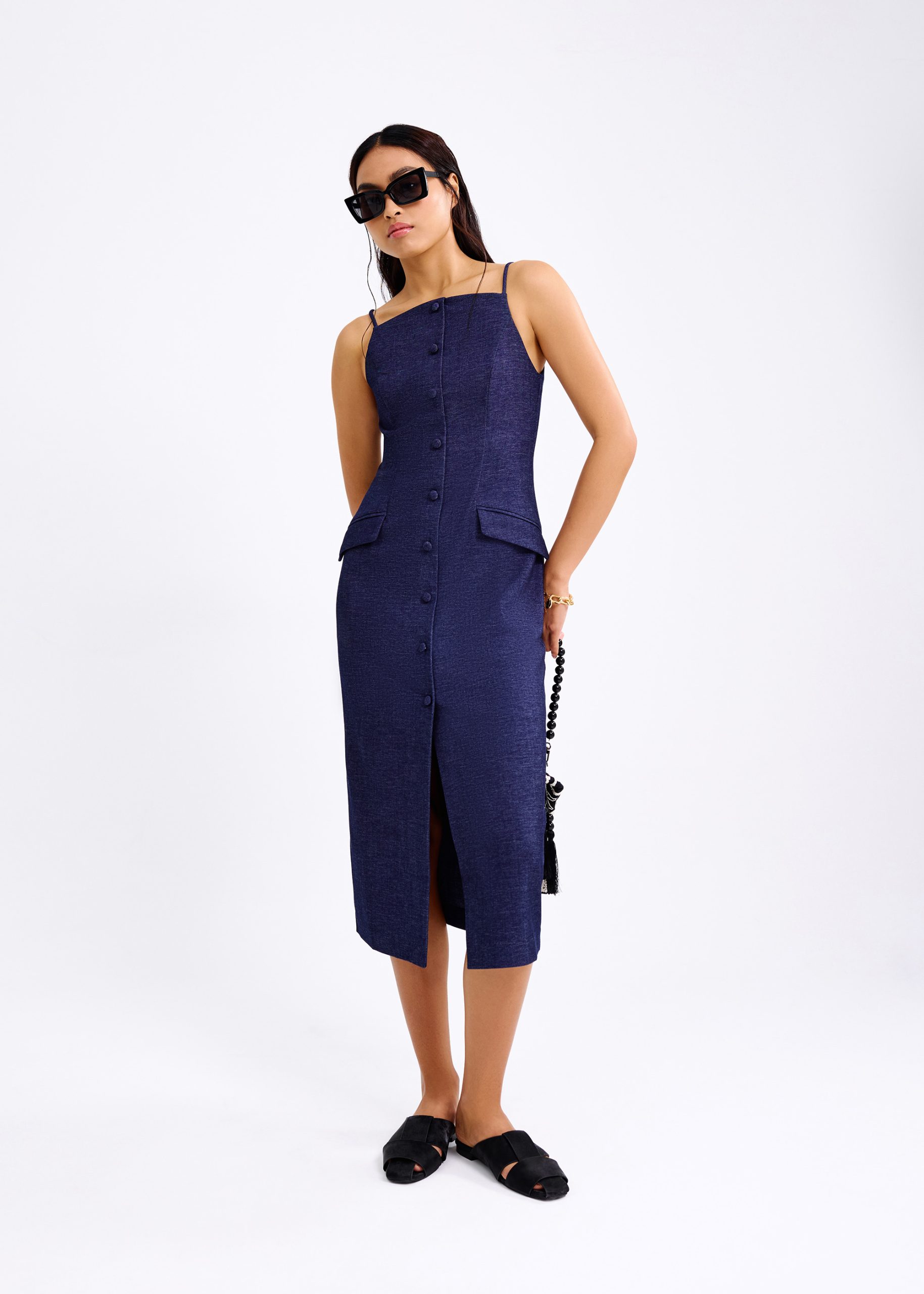 Azalea Straight Neck Column Midaxi Dress - Image 9