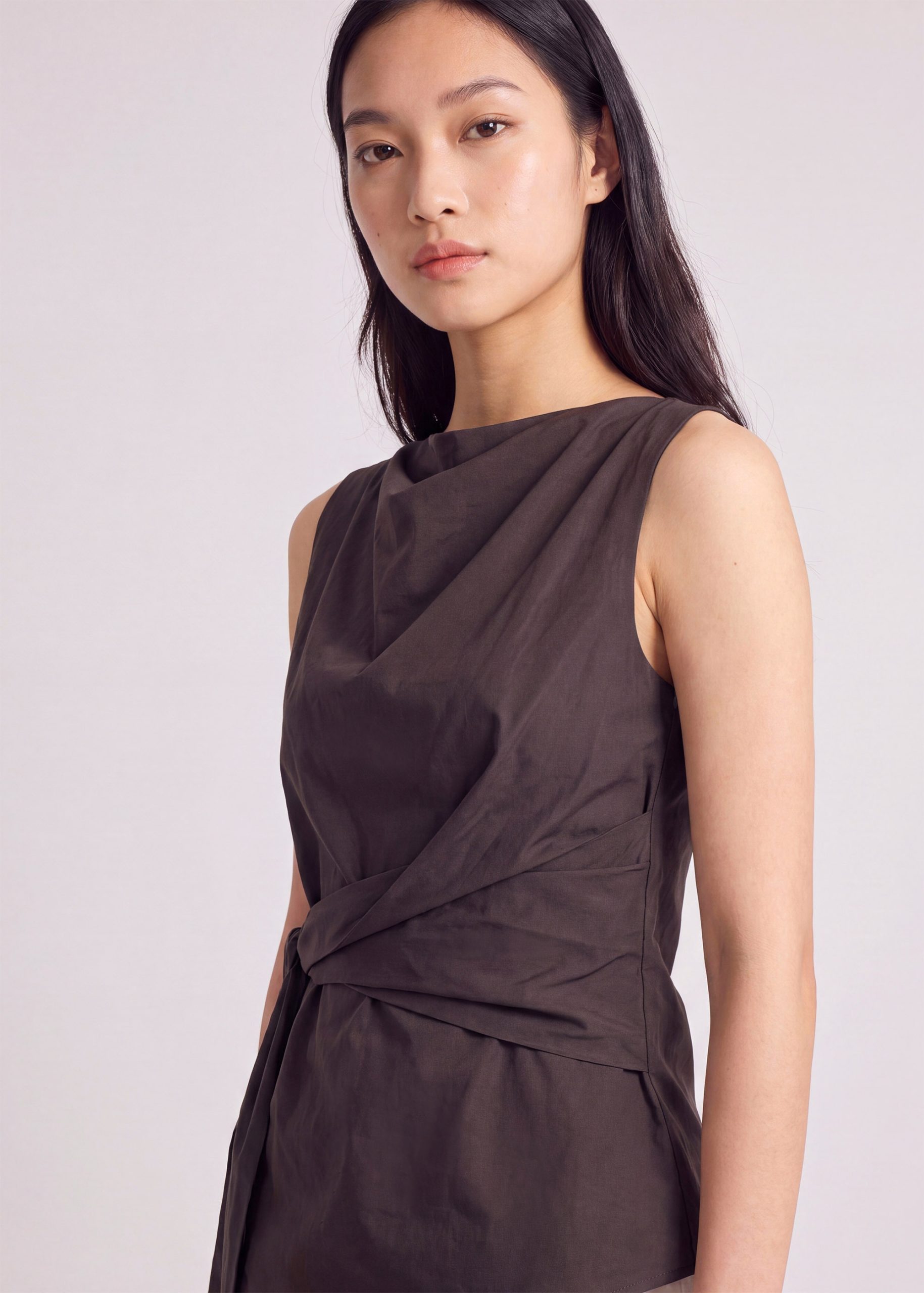 Side Tie Poplin Top - Image 10