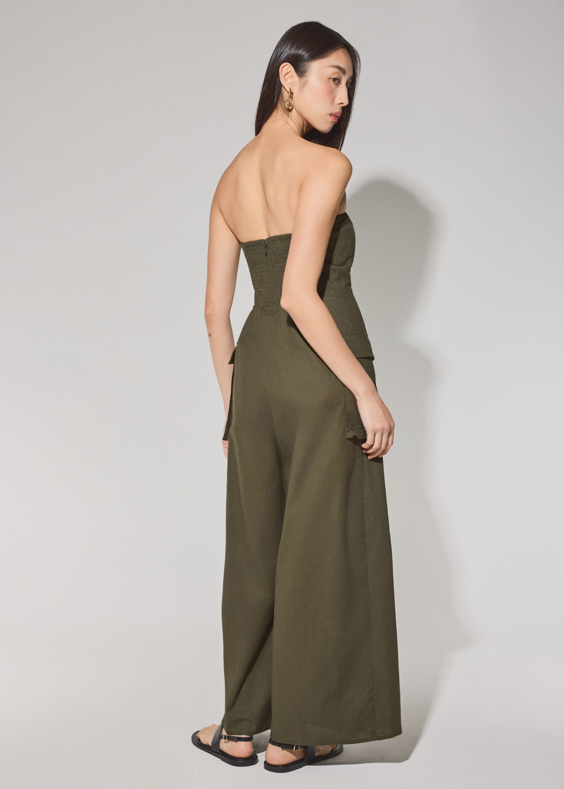 BraFree by LB Linen Cargo Tube Jumpsuit - Image 11