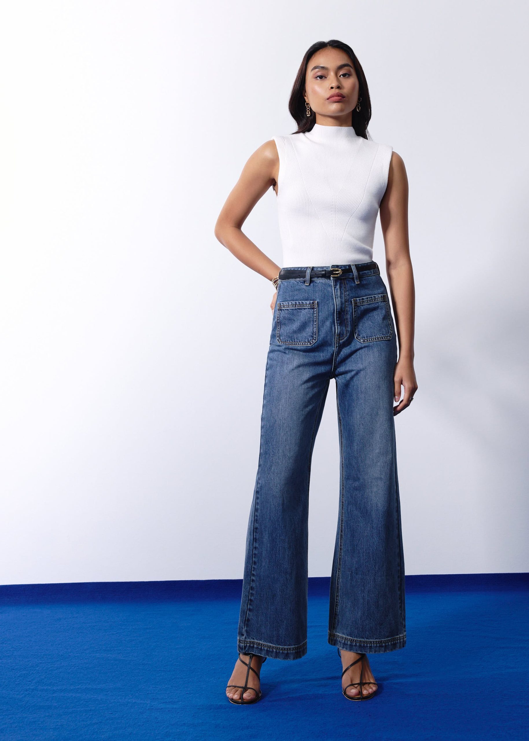 Leggy??Kei Denim High Waist Kick Flare Sailor Jeans - Image 8