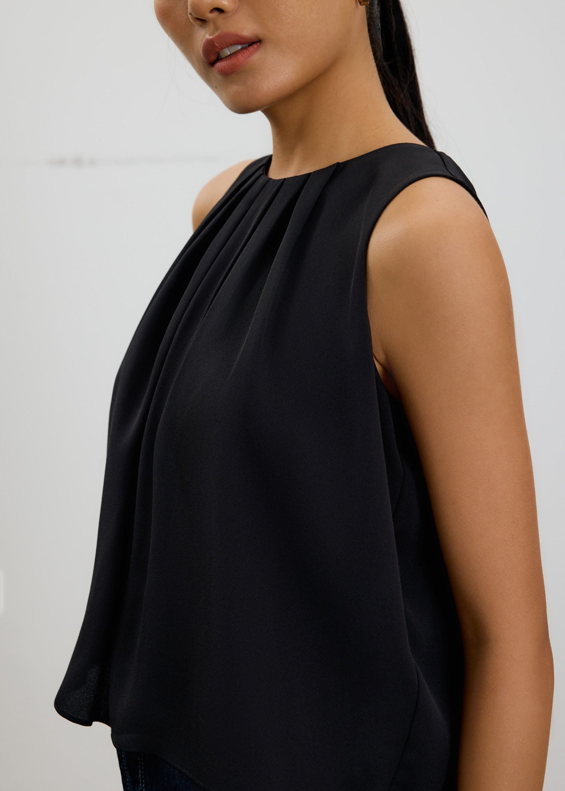 Amy Satin Pleated Top - Image 4