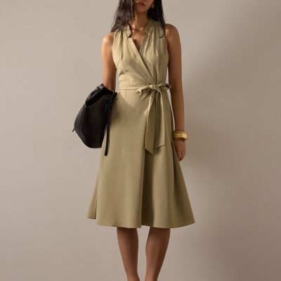 Margie Melange V-neck Fit & Flare Midaxi Dress