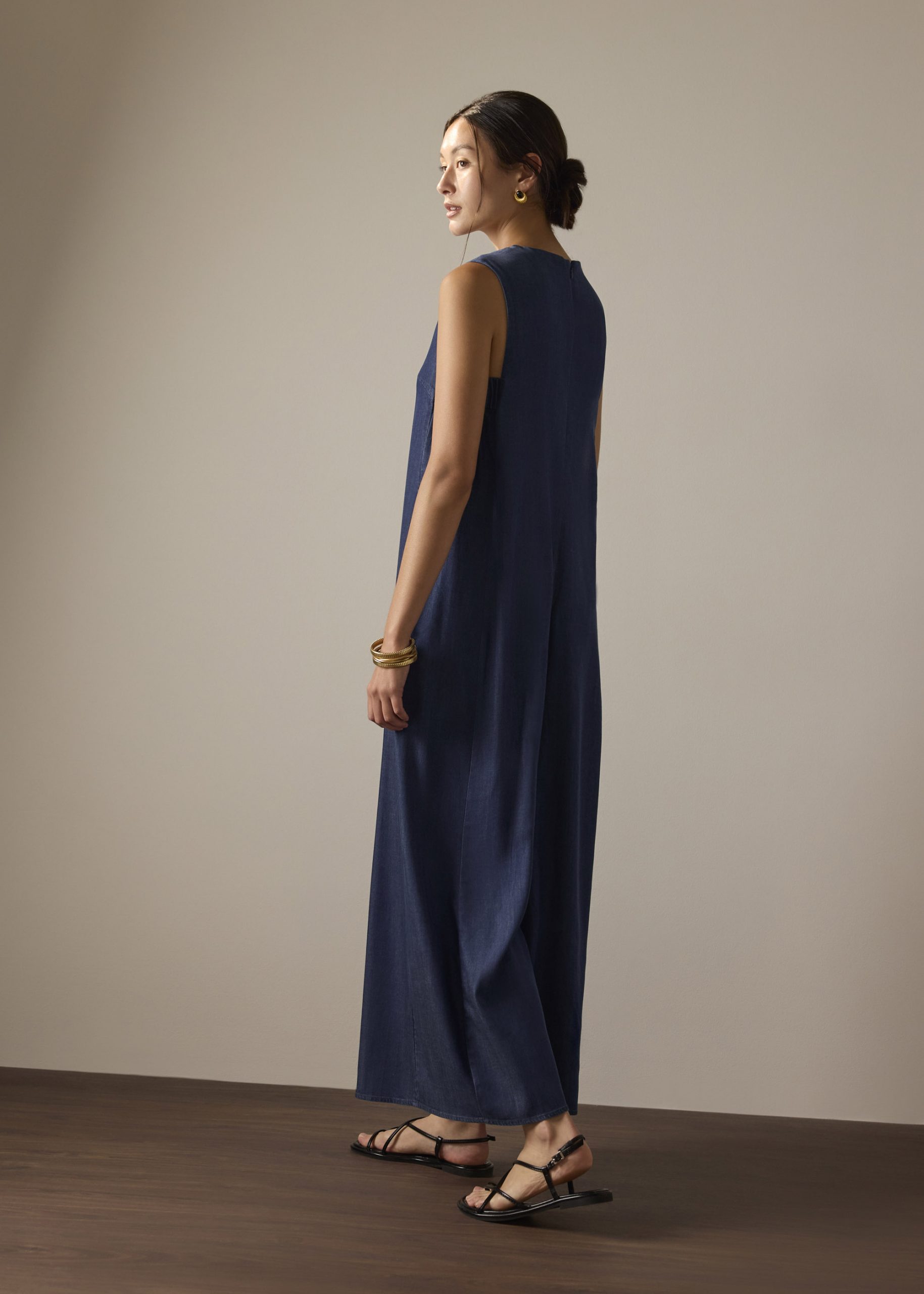Chambray Wide Leg Jumpsuit - Image 7