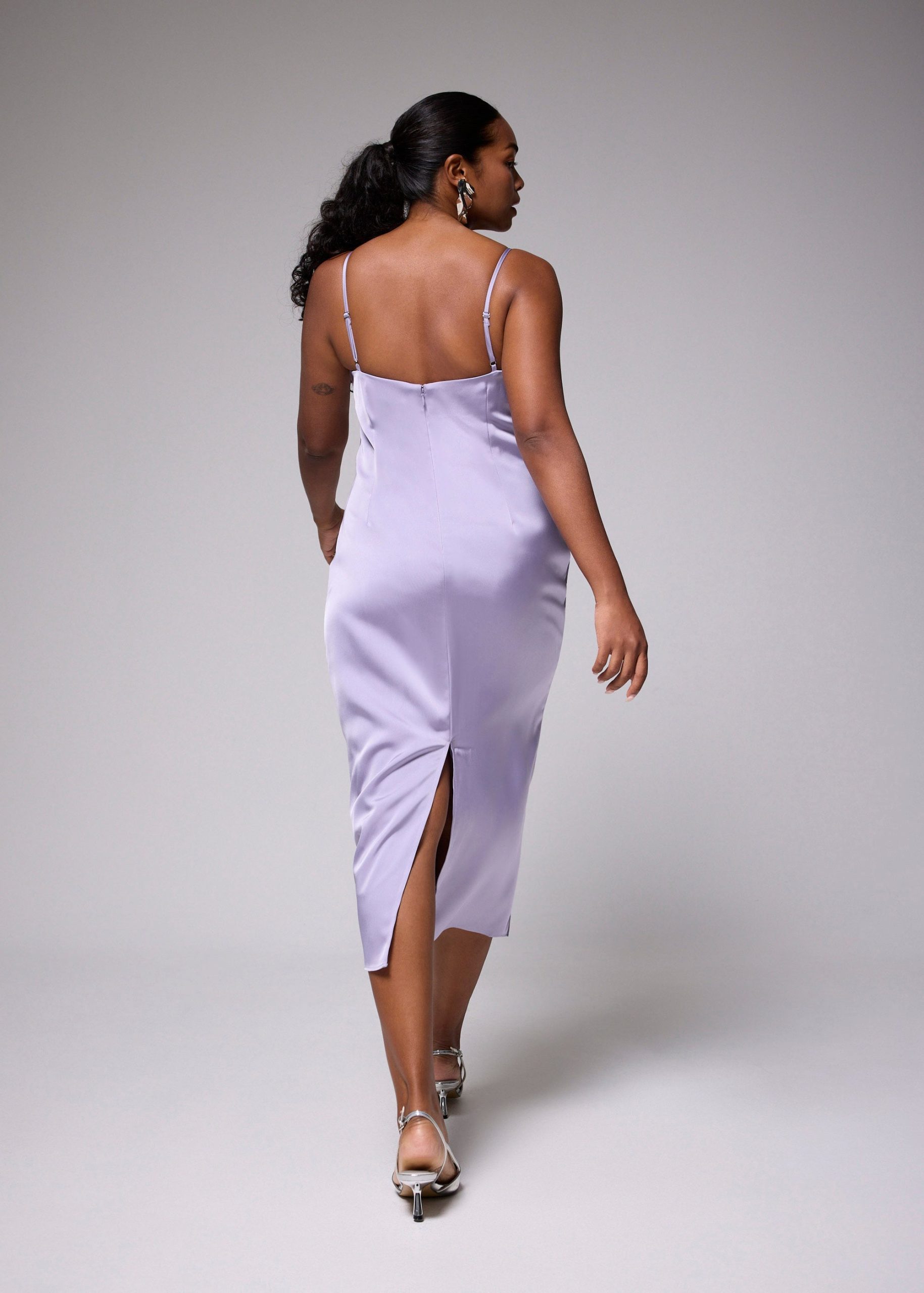 BraFree by LB Esme Satin Column Drape Midi Dress - Image 25