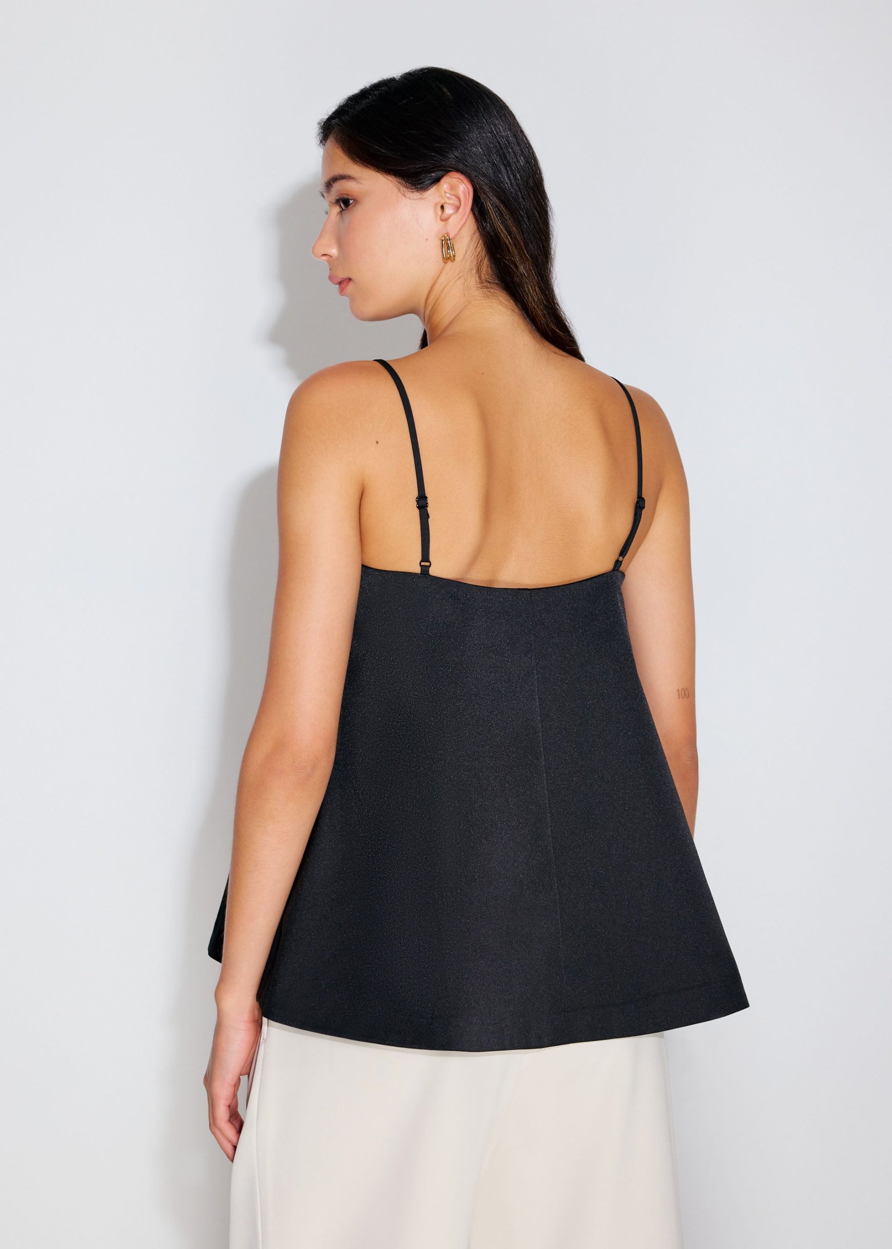 Taffeta Straight Neck Tunic Top - Image 4