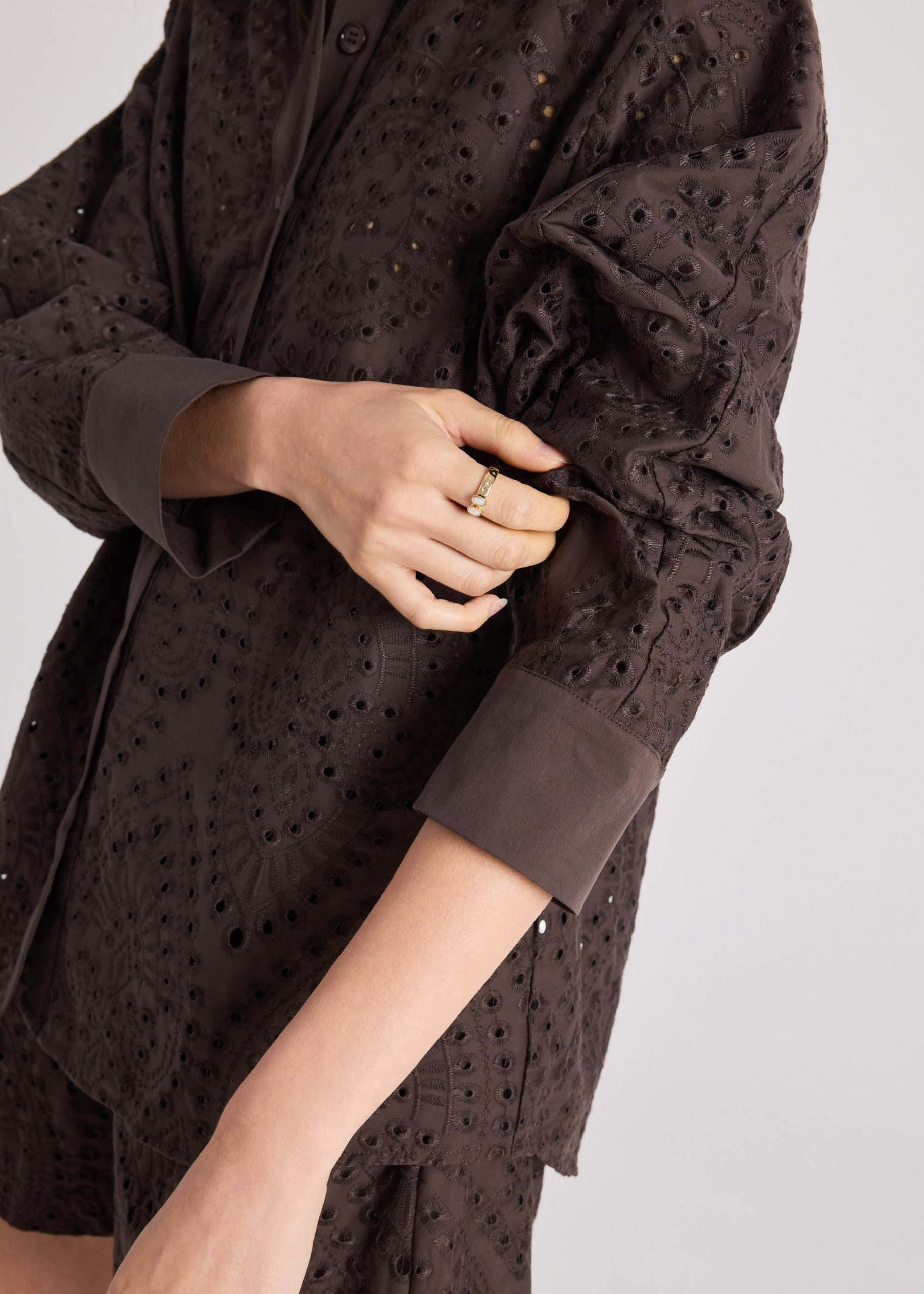 RuchedReady® Relaxed Collared Shirt in Soft Breeze Broderie - Image 20