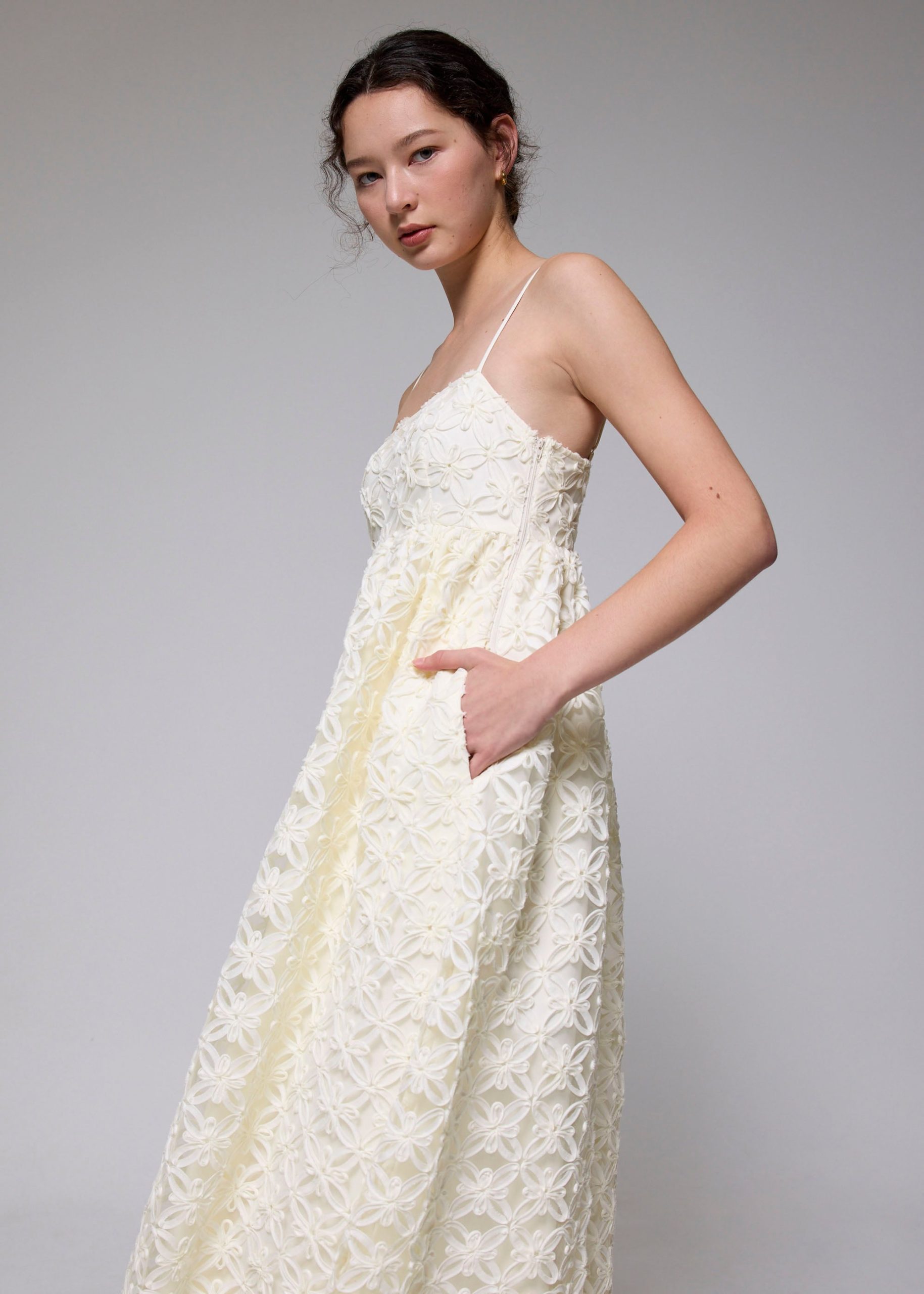 Lace Square Neck Fit & Flare Maxi Dress - Image 8