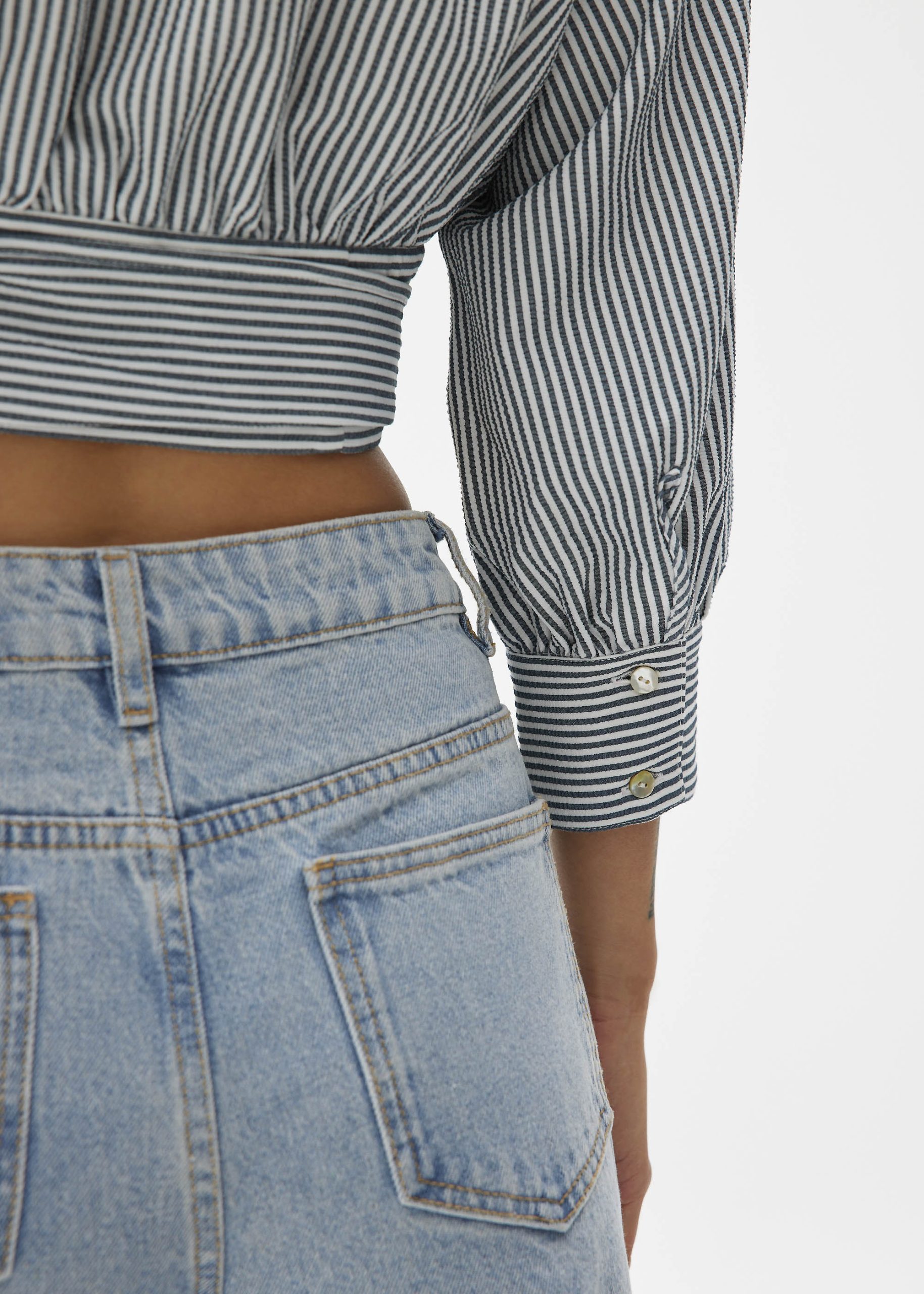 Striped Puff Sleeve Blouse - Image 6