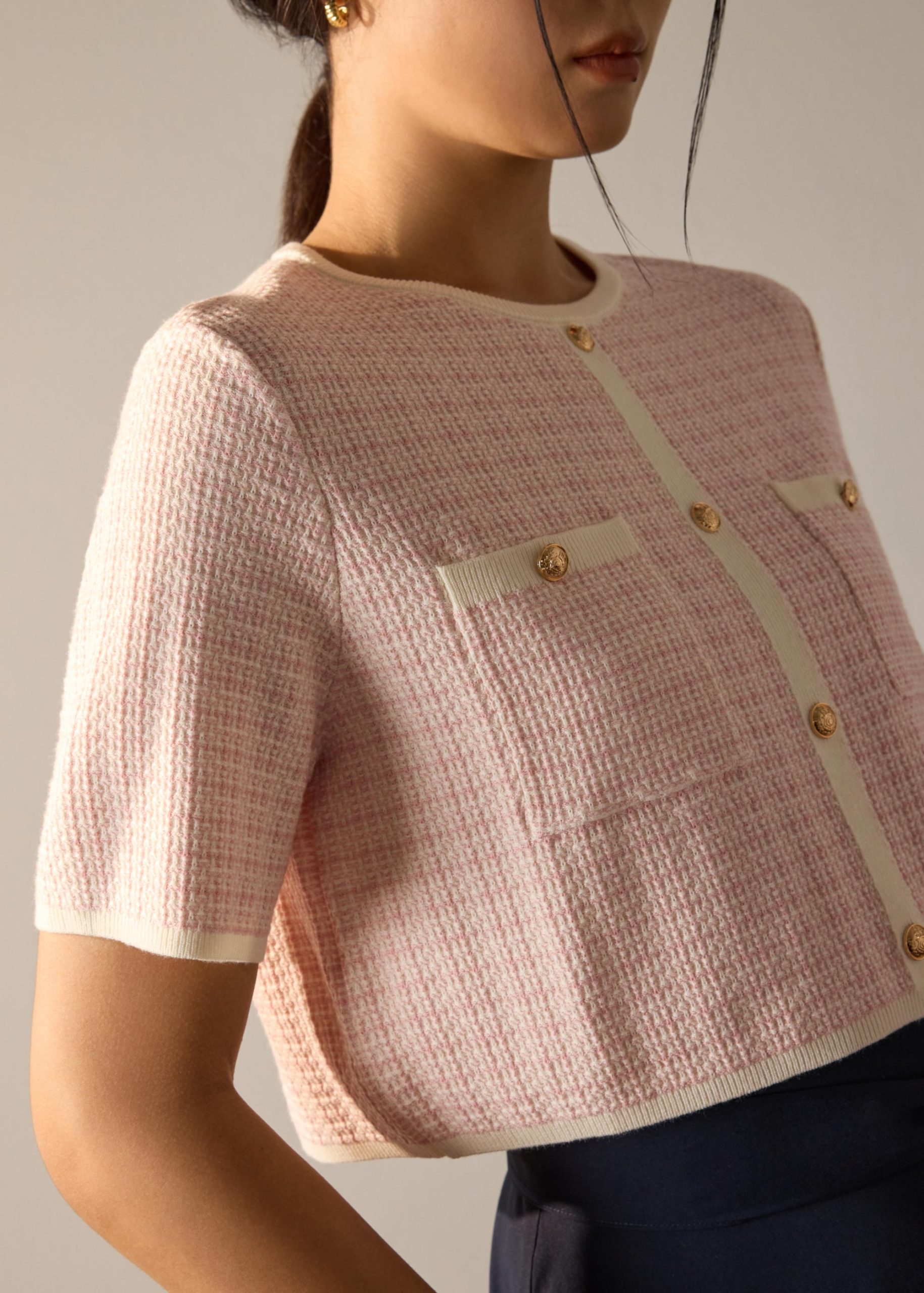 Yoko Textured Knit Boxy Top - Image 24