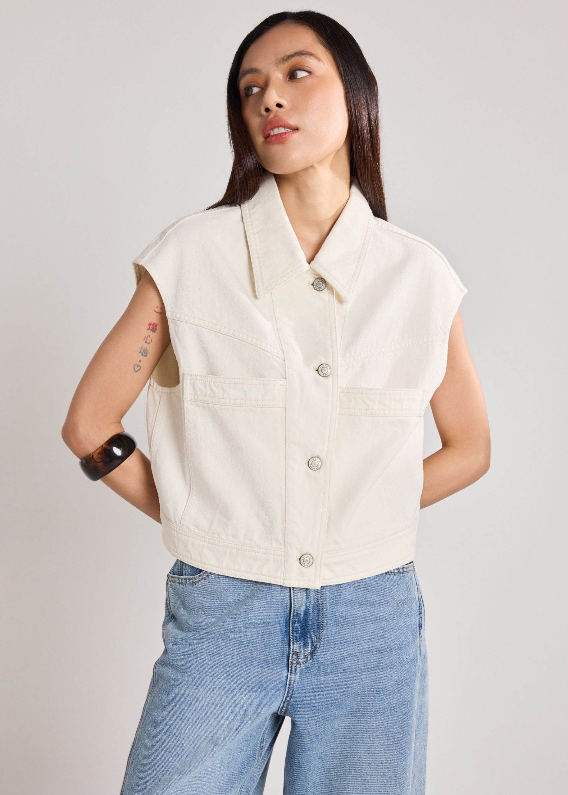 Denim Boxy Vest - Image 3
