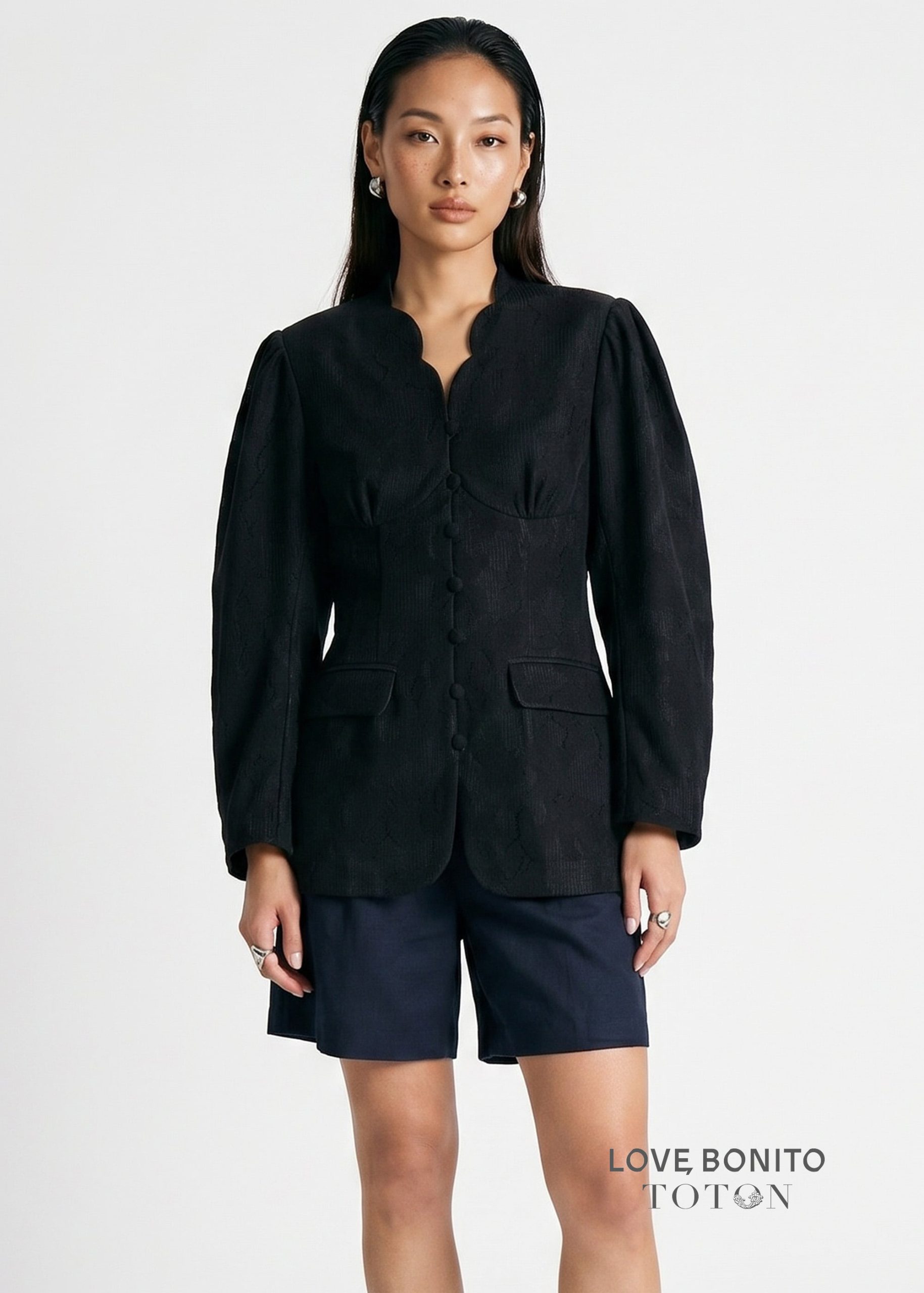 Love, Bonito x TOTON RuchedReady® Lace Blazer - Image 2