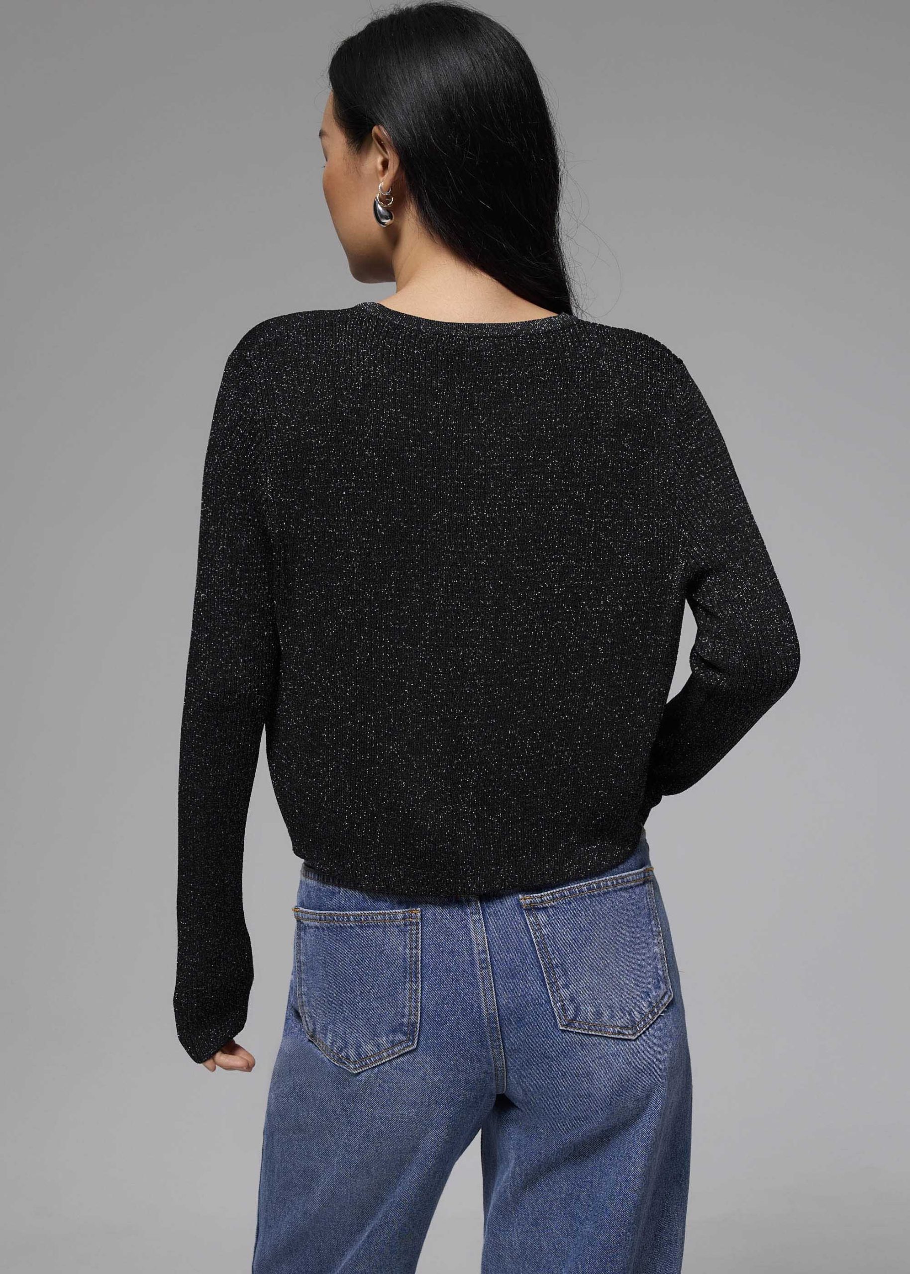 Crop Round Neck Knit Cardigan - Image 6