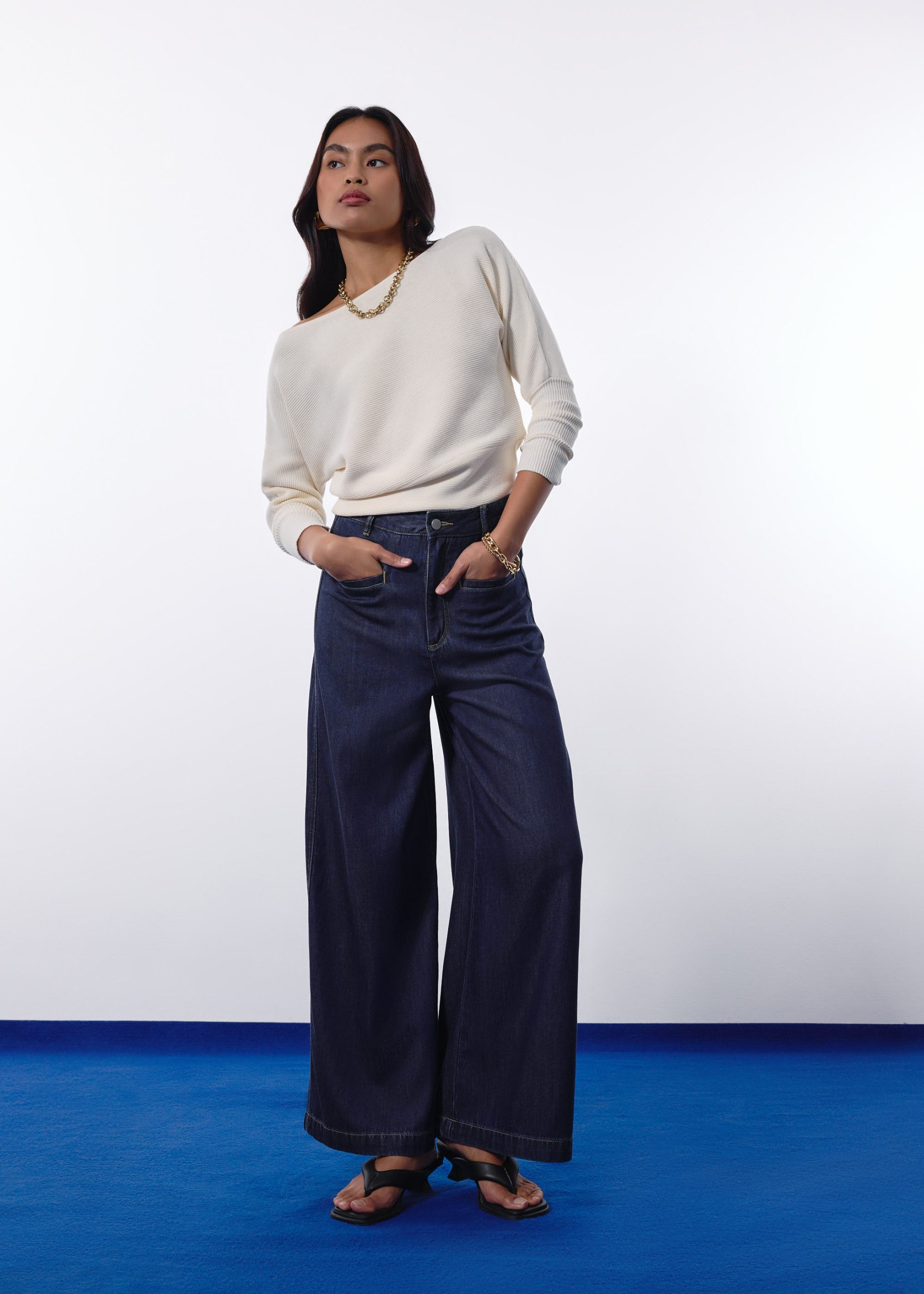 Leggy??Denim High Waist Wide Leg Jeans - Image 2