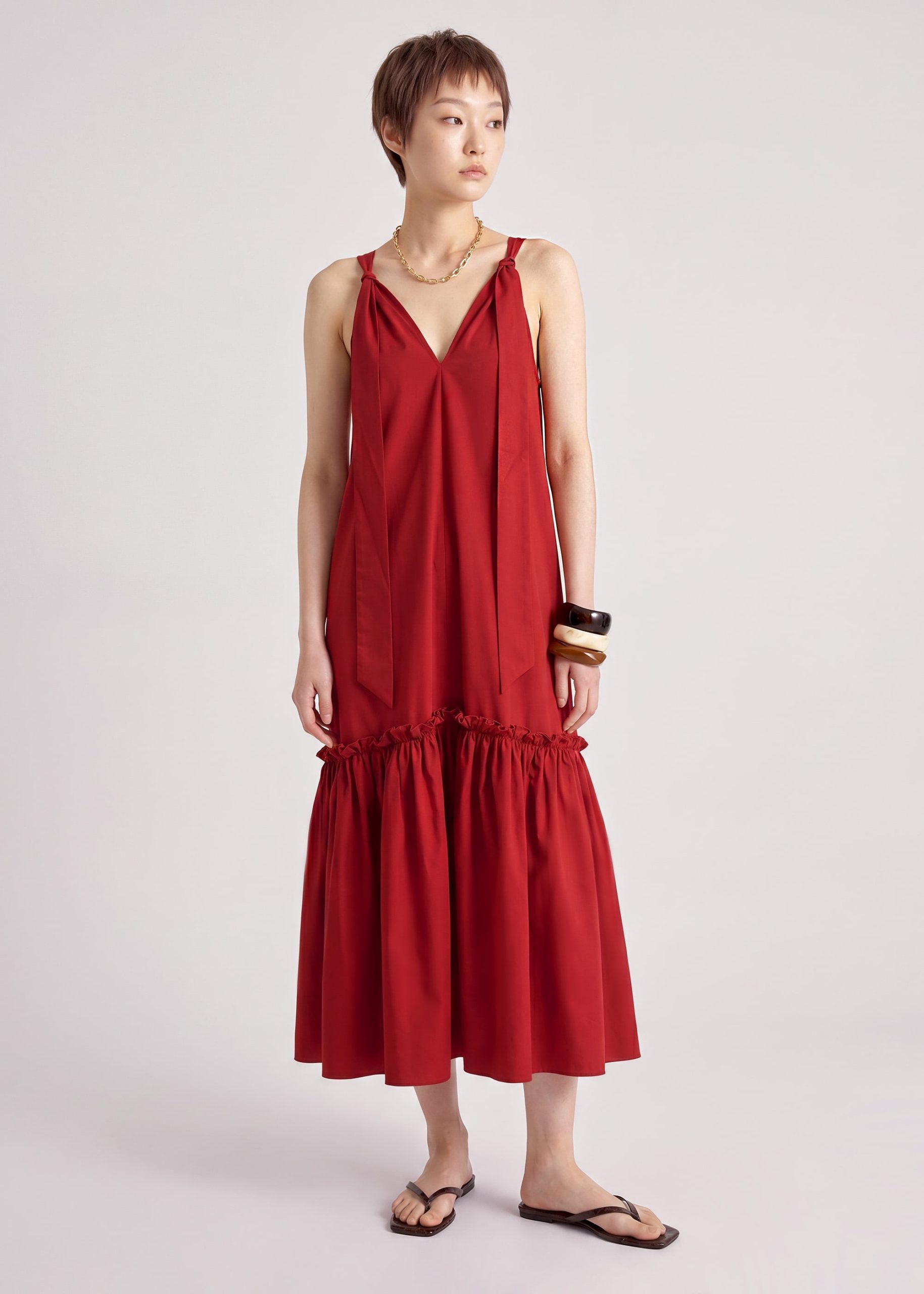 V-neck Trapeze Dress - Image 12